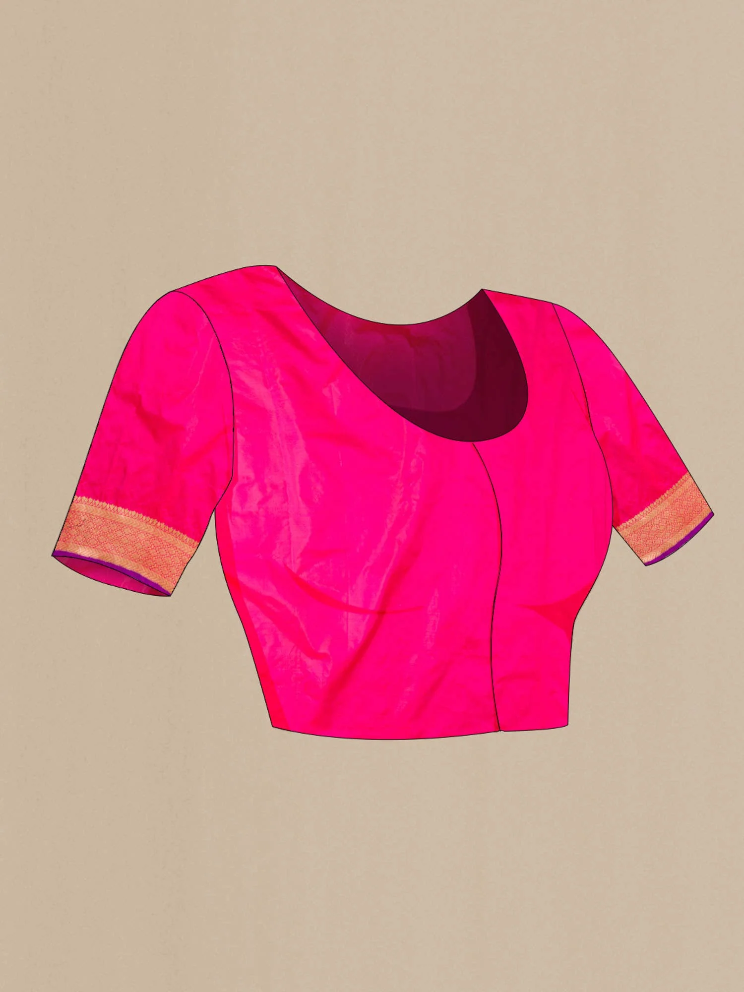 Pink Banarasi Silk Saree - Image 6