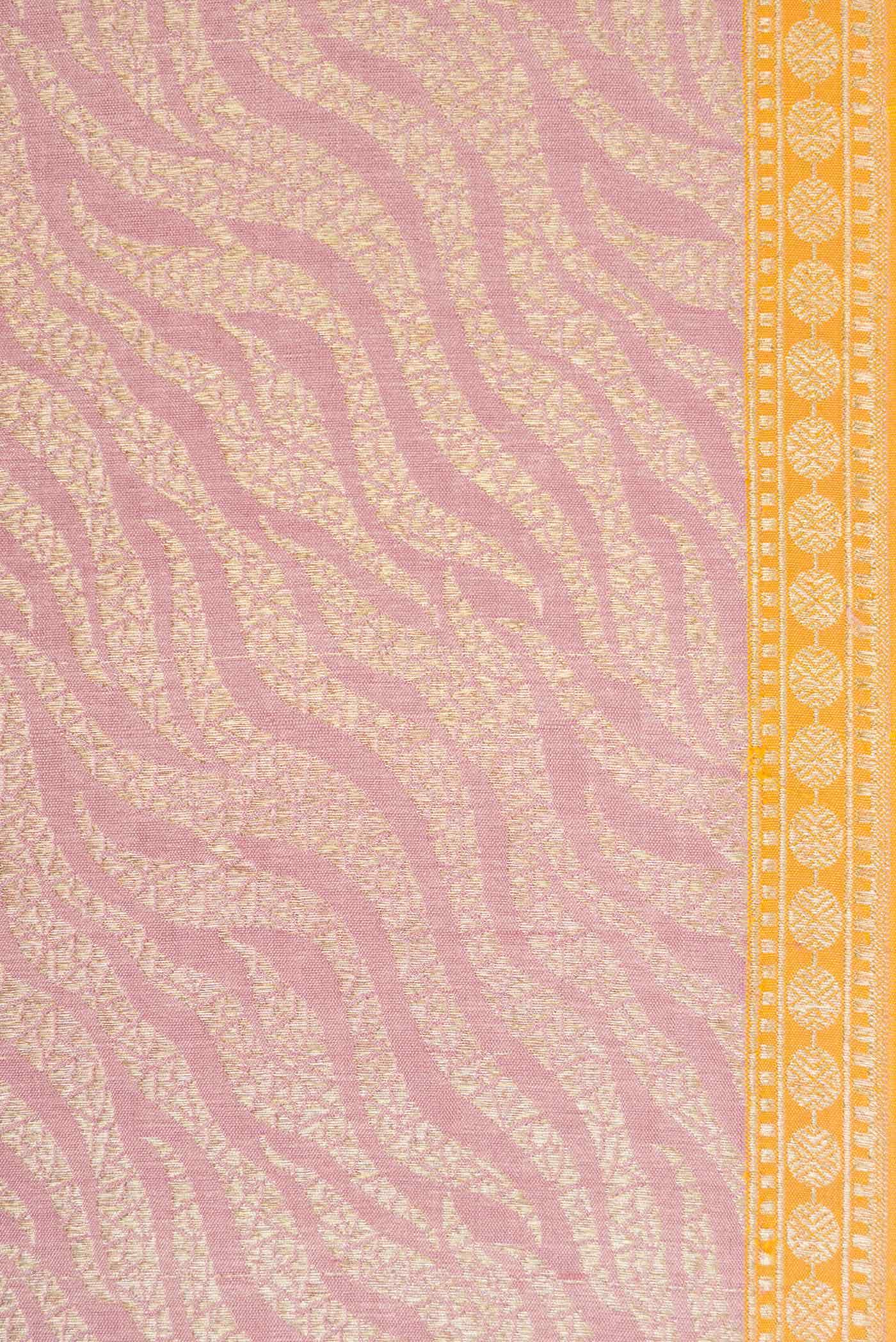 Pure Silk Pure Zari Mauve Banarasi Saree - Image 10