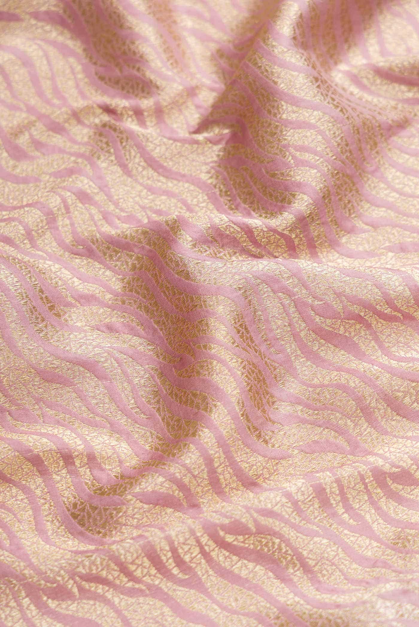 Pure Silk Pure Zari Mauve Banarasi Saree - Image 5