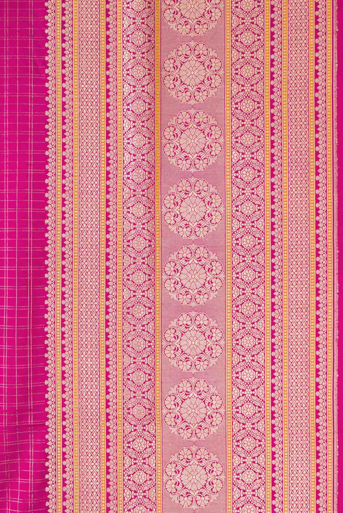 Pure Silk Pure Zari Pink Banarasi Saree - Image 11