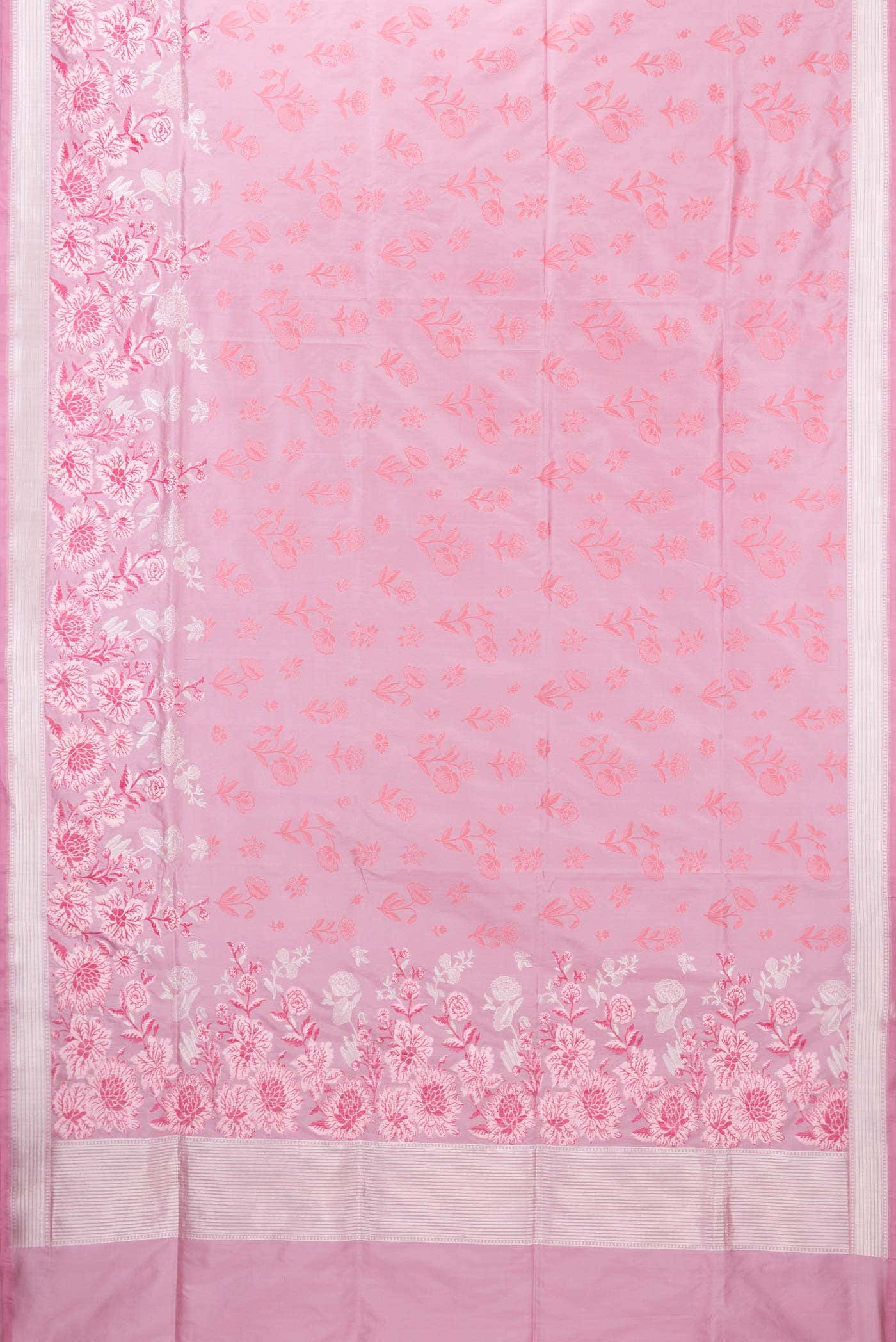 Pink Banarasi Silk Saree - Image 4