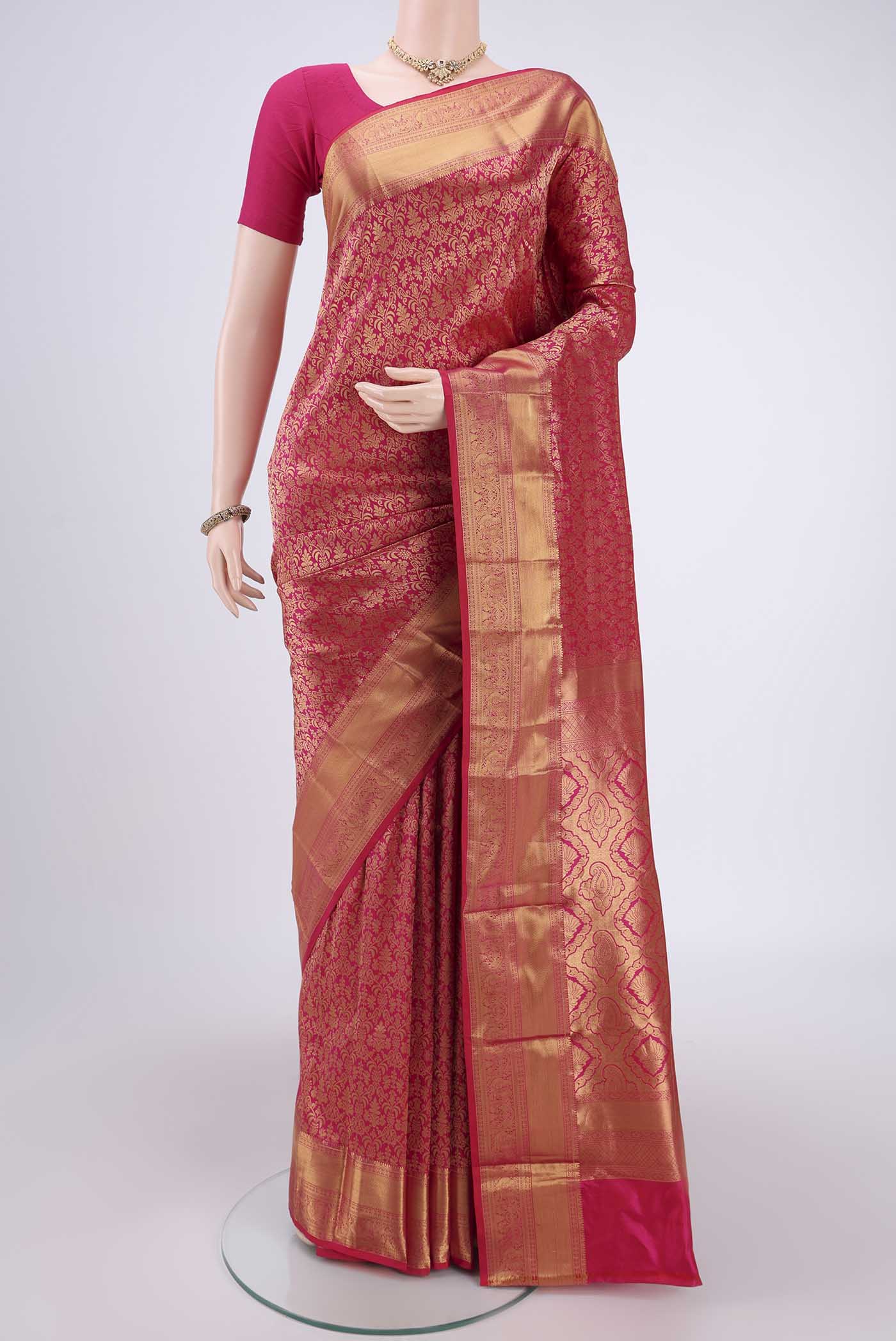 Pink Bangalore Silk Saree
