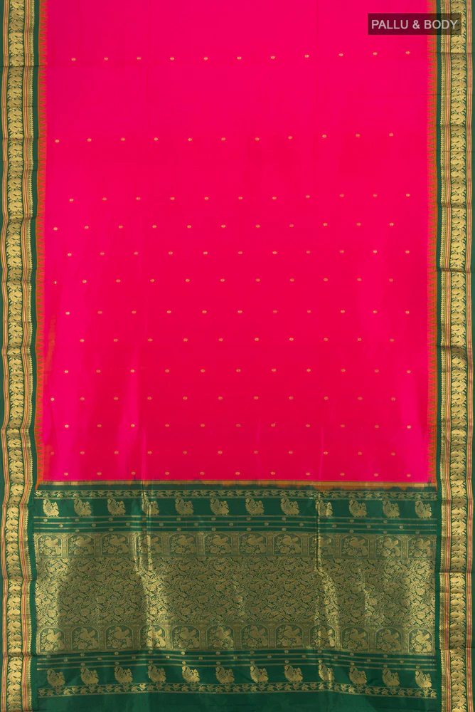 Pink Bangalore Silk Saree - Image 5