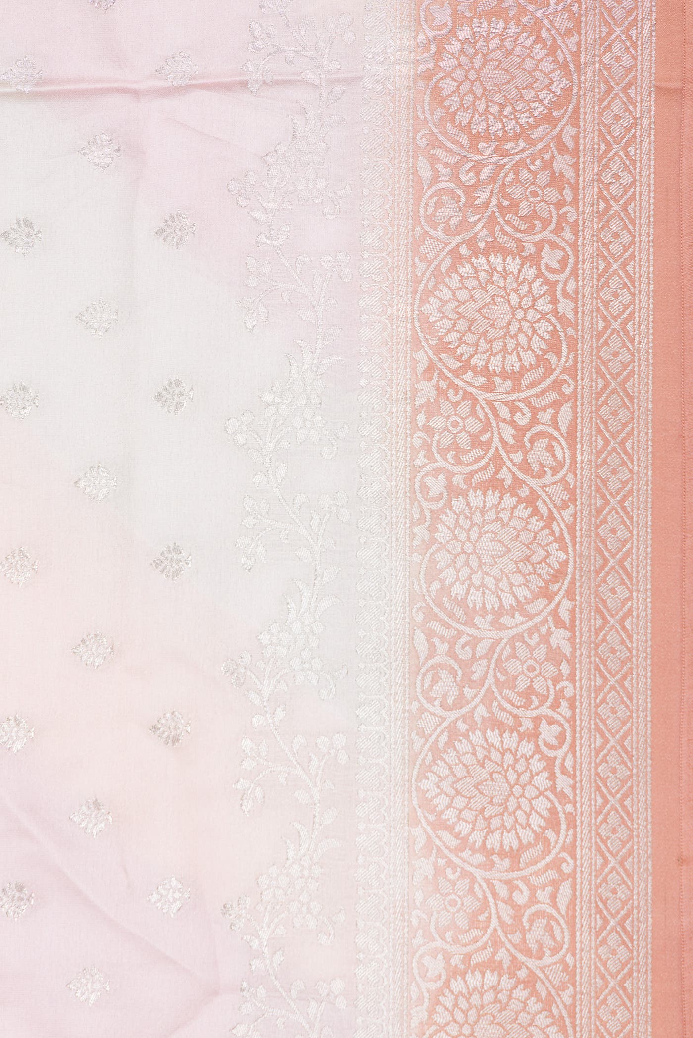 Pink , Beige and Grey Dual Tone Organza Silk Saree - Image 3