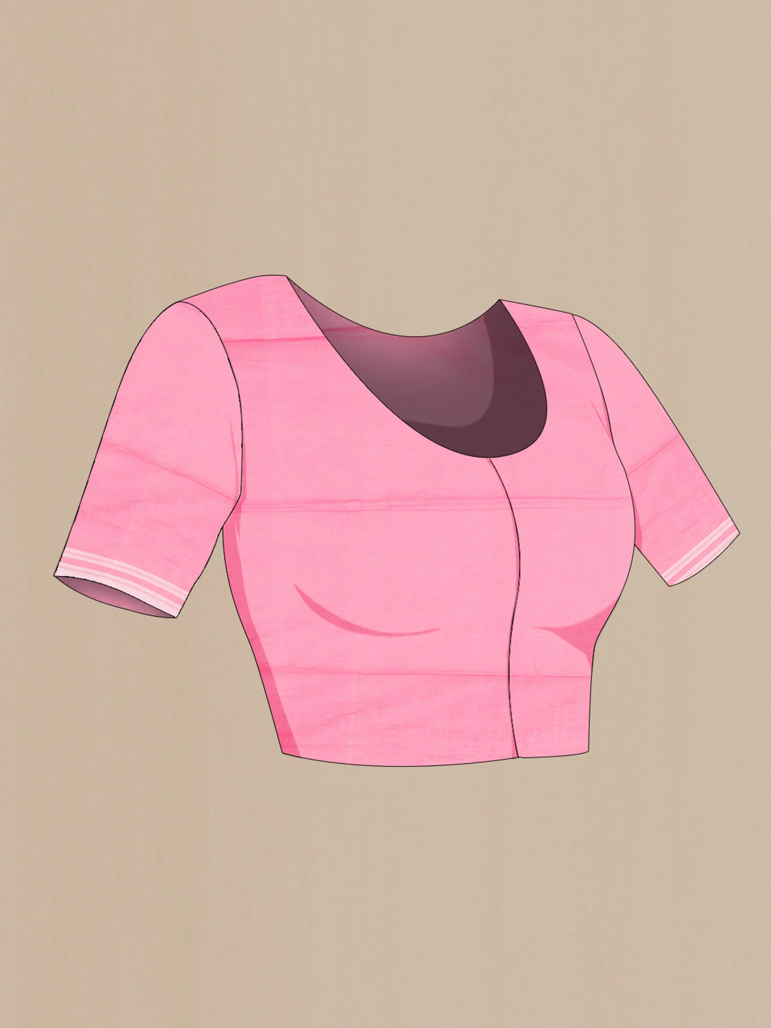 Pink Bengal Cotton Saree - Image 2