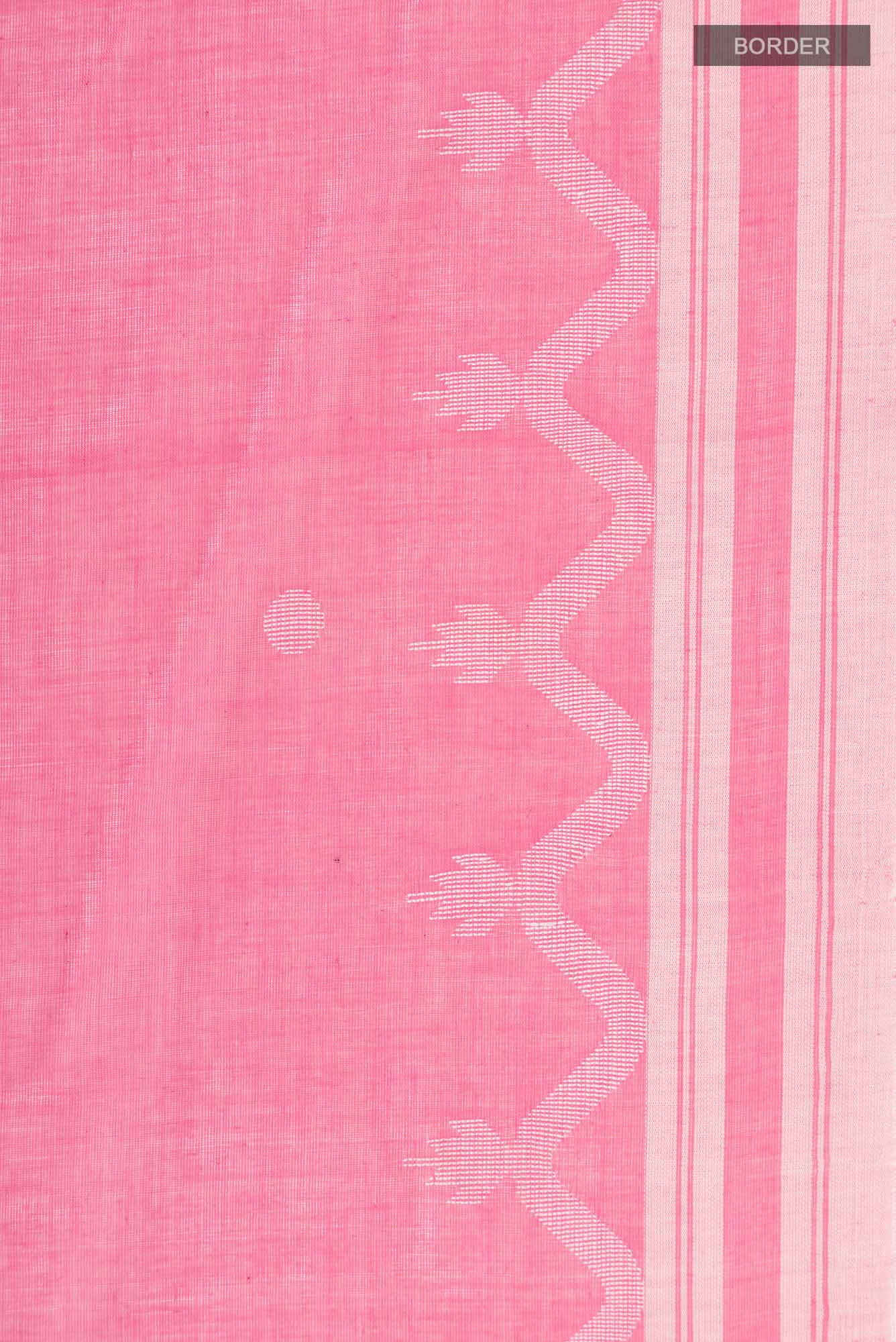 Pink Bengal Cotton Saree - Image 4