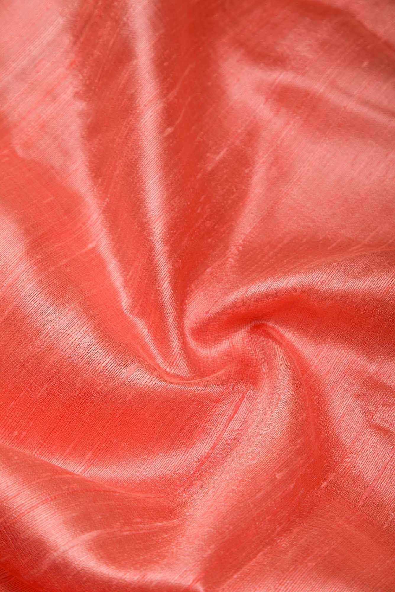 Gina-Peach Bhagalpuri Tussar Silk Saree - Image 4