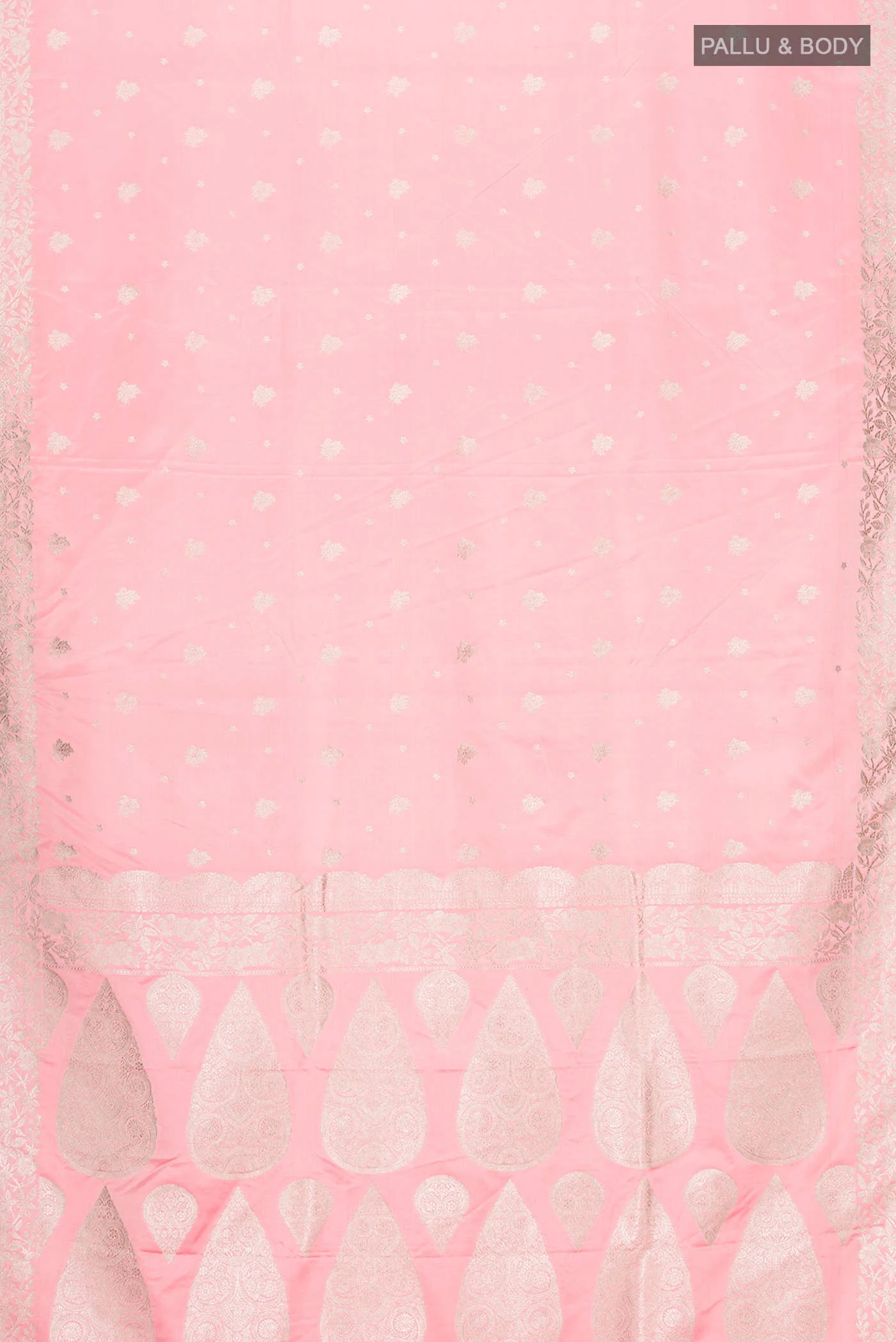 Pink Blended Banarasi Silk Saree - Image 3