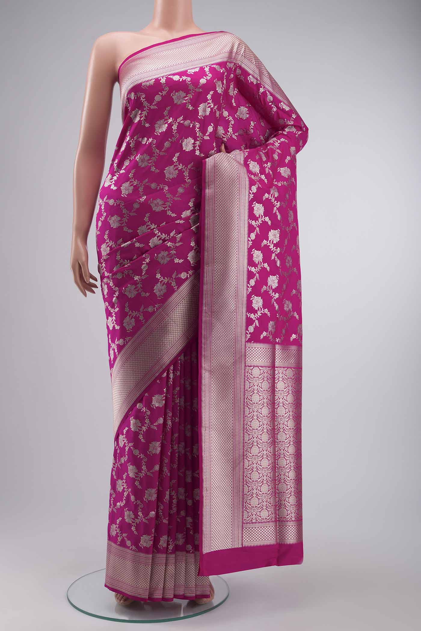 Pink Blended Banarasi Silk Saree