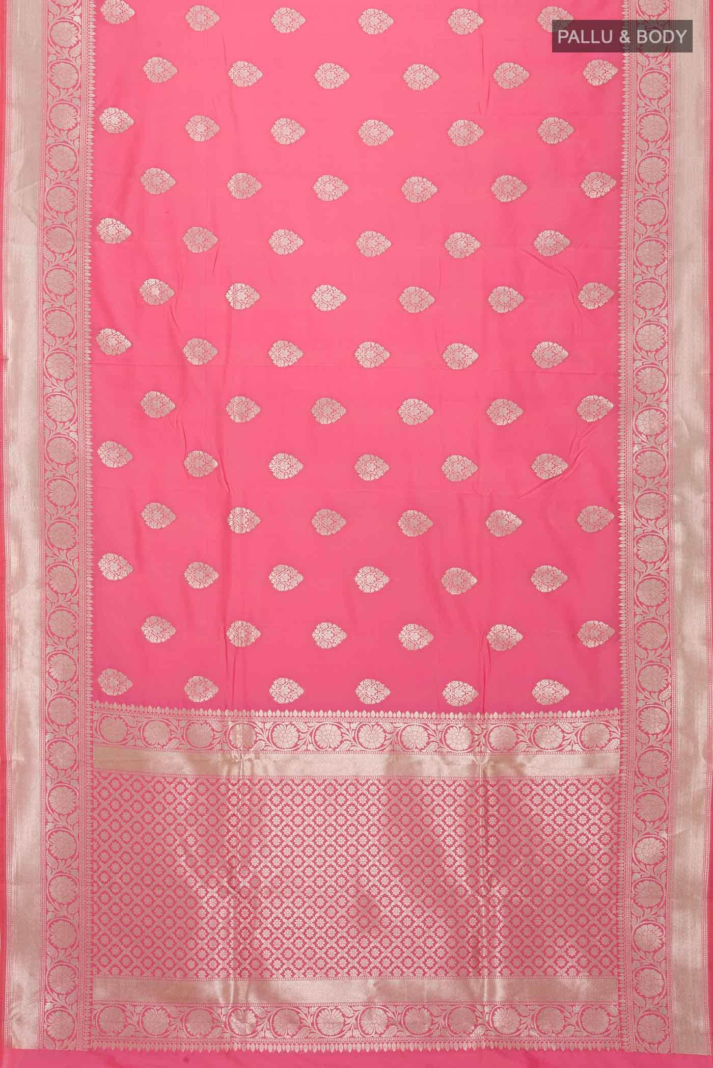 Pink Blended Banarasi Silk Saree - Image 2
