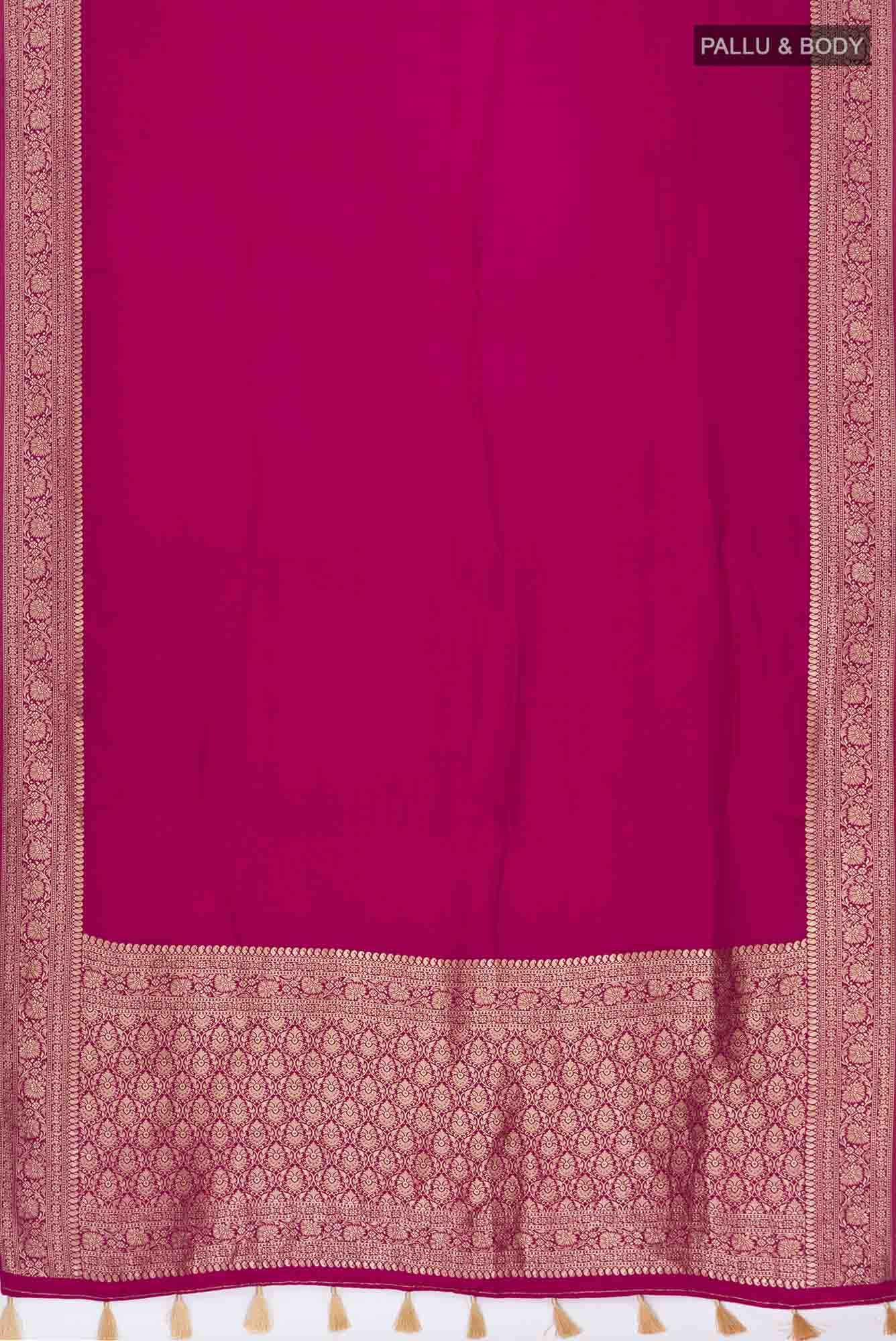 Pink Blended Crepe Saree - Image 2