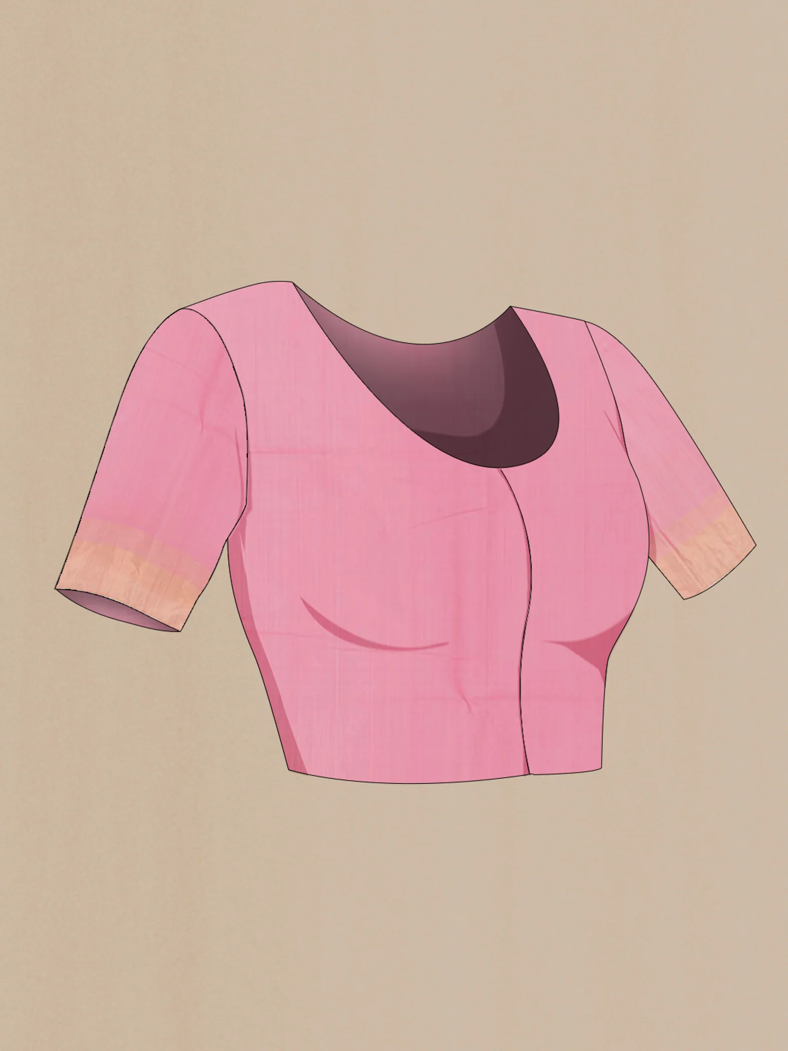 Rose pink Silk Cotton Saree - Image 2