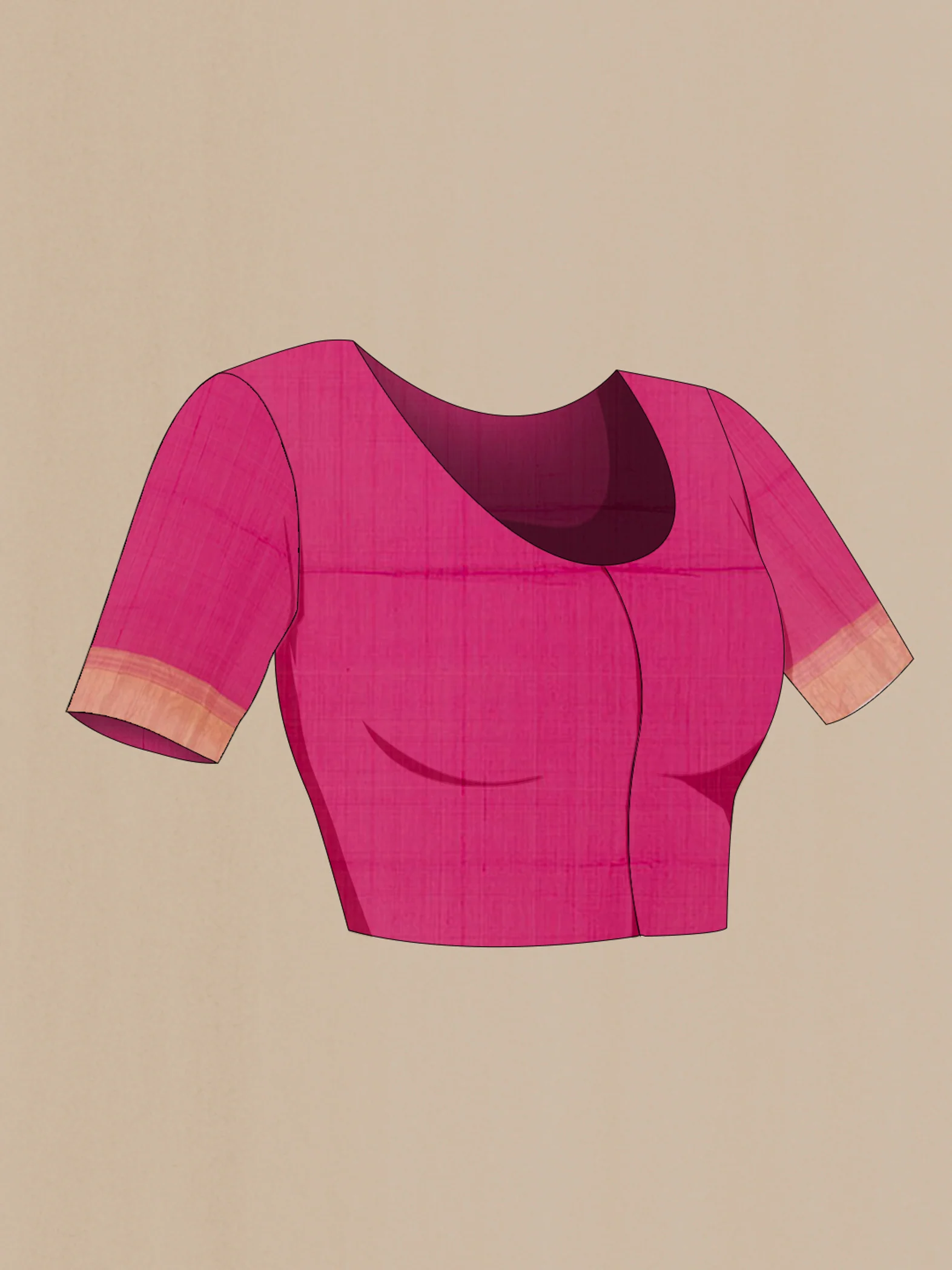 Pink Silk Cotton Saree - Image 2
