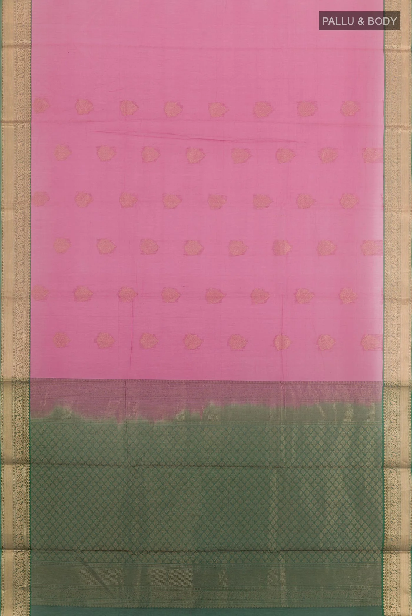 Pink Silk Cotton Saree - Image 3