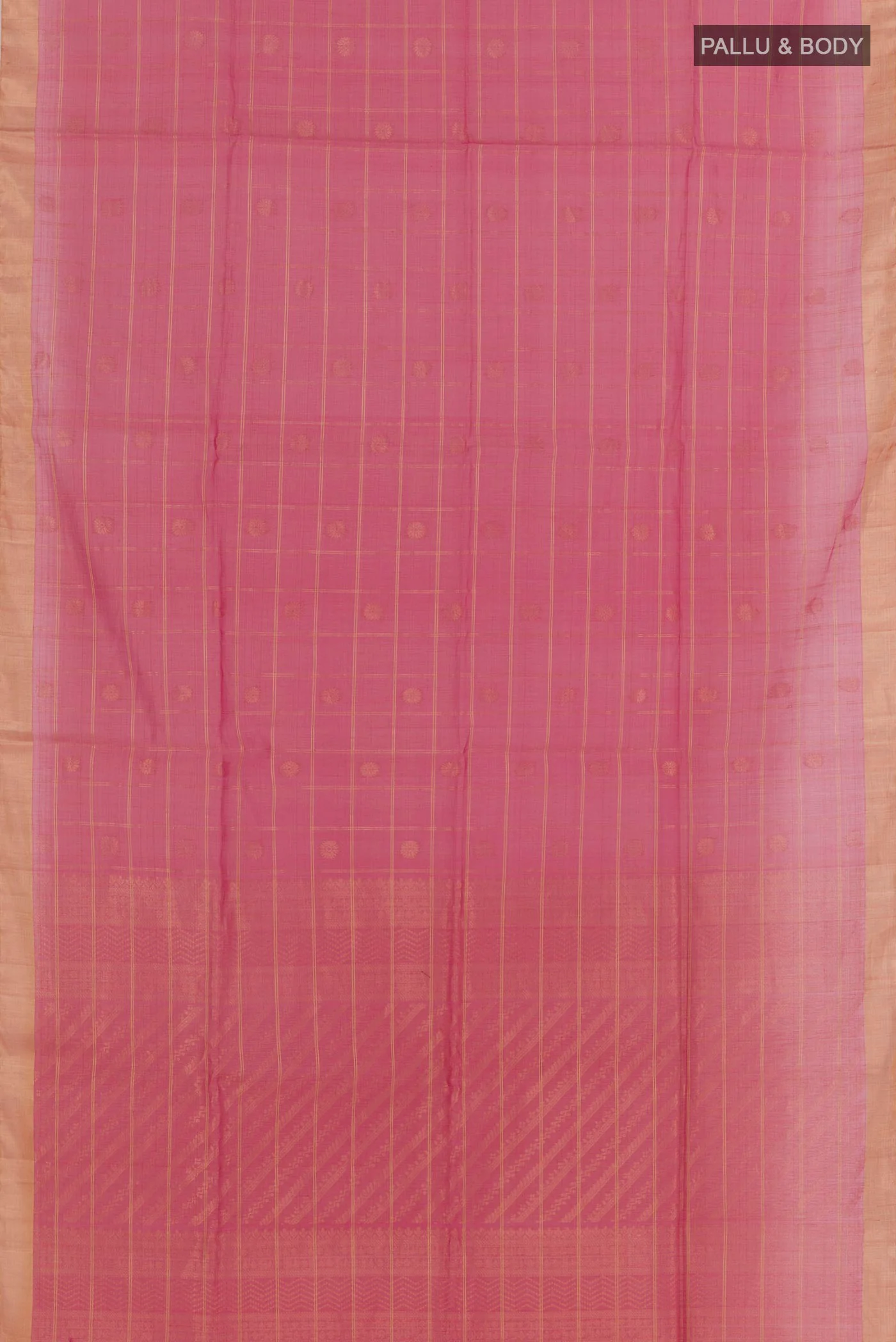 Pink Silk Cotton Saree - Image 3