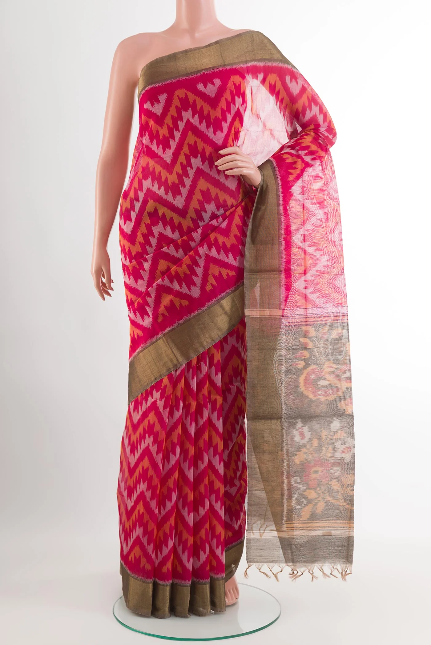 Pink Silk Cotton Saree