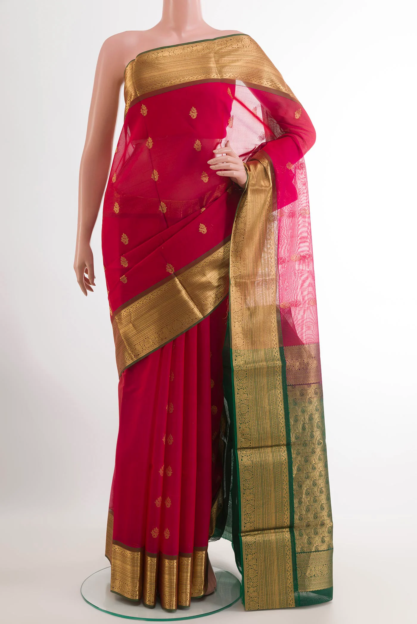Pink Silk Cotton Saree