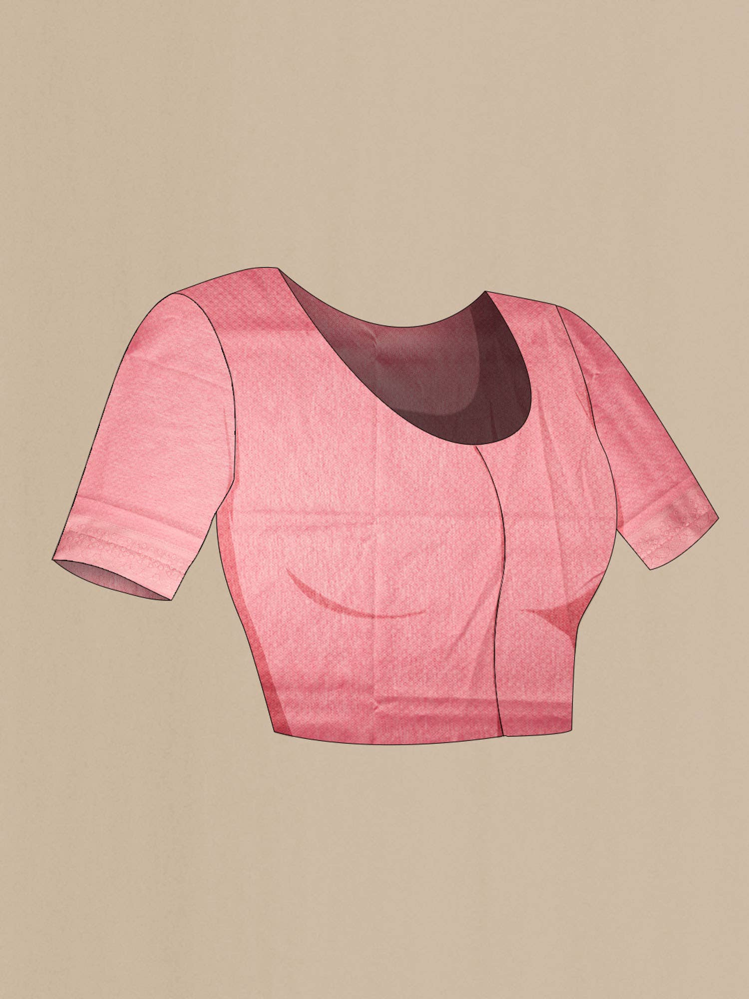 Pink Blended Tussar Silk Saree - Image 6