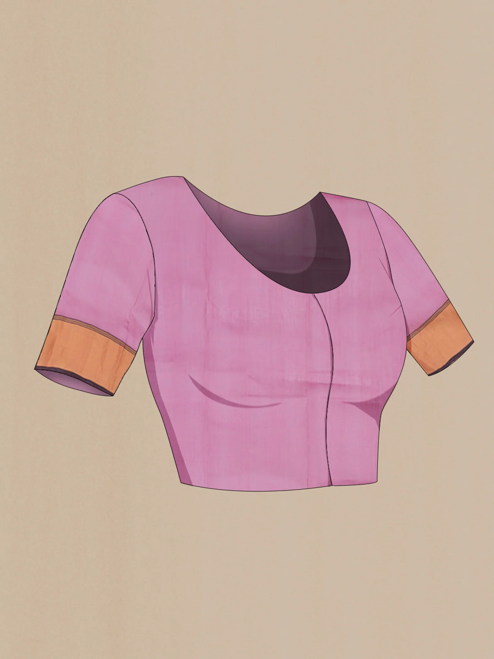 Rose pink Chanderi Silk Cotton Saree - Image 4