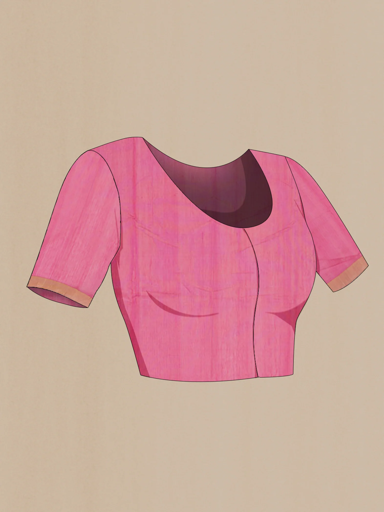 Pink Chanderi Silk Cotton Saree - Image 4