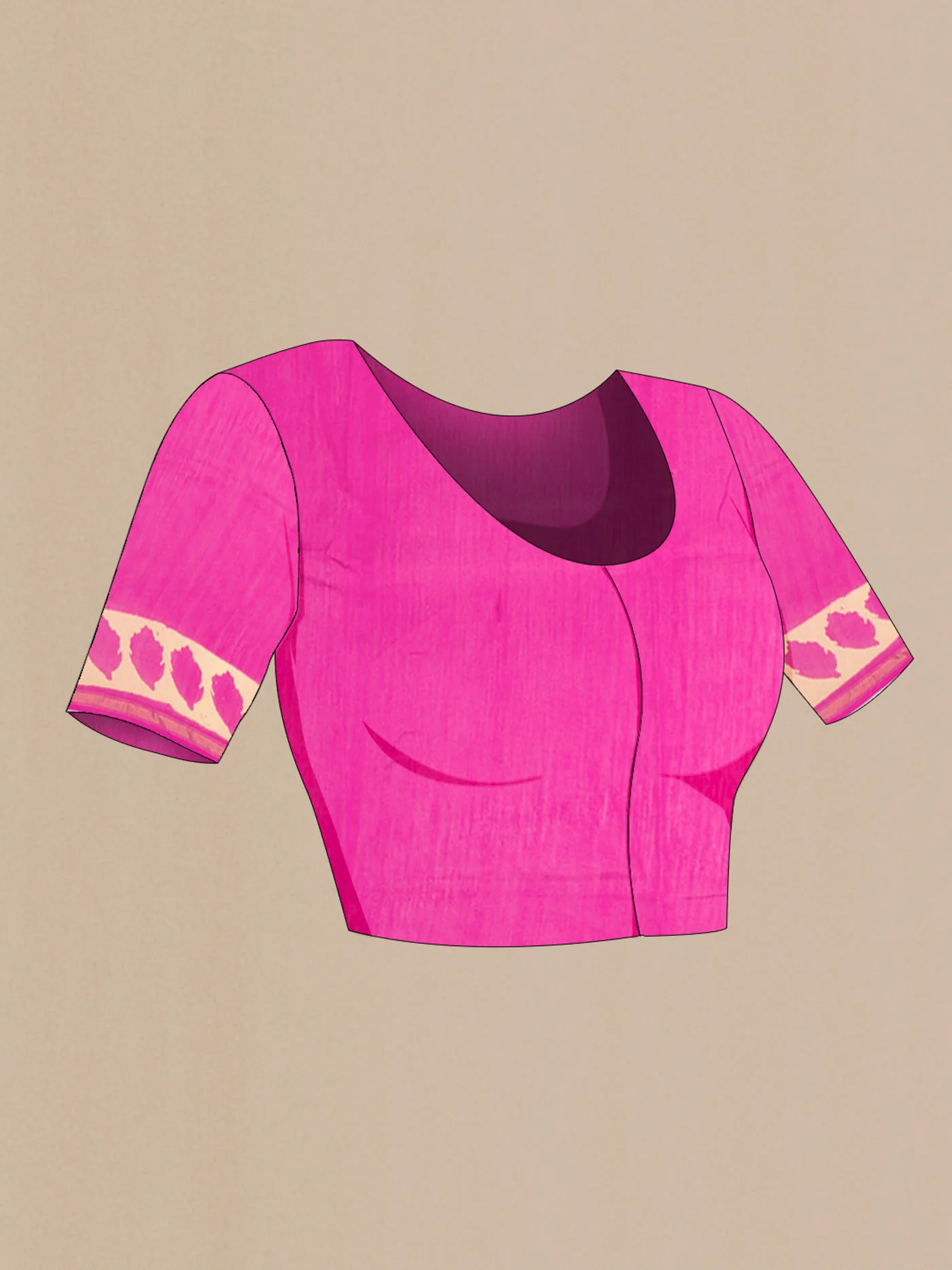 Pink Chanderi Silk Cotton Saree - Image 2