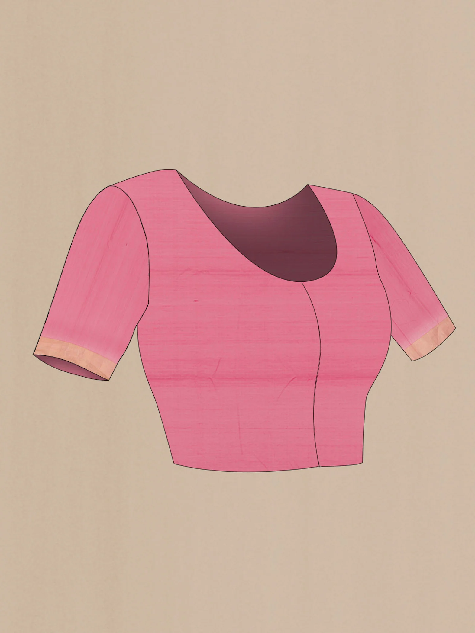 Pink Chanderi Silk Cotton Saree - Image 2