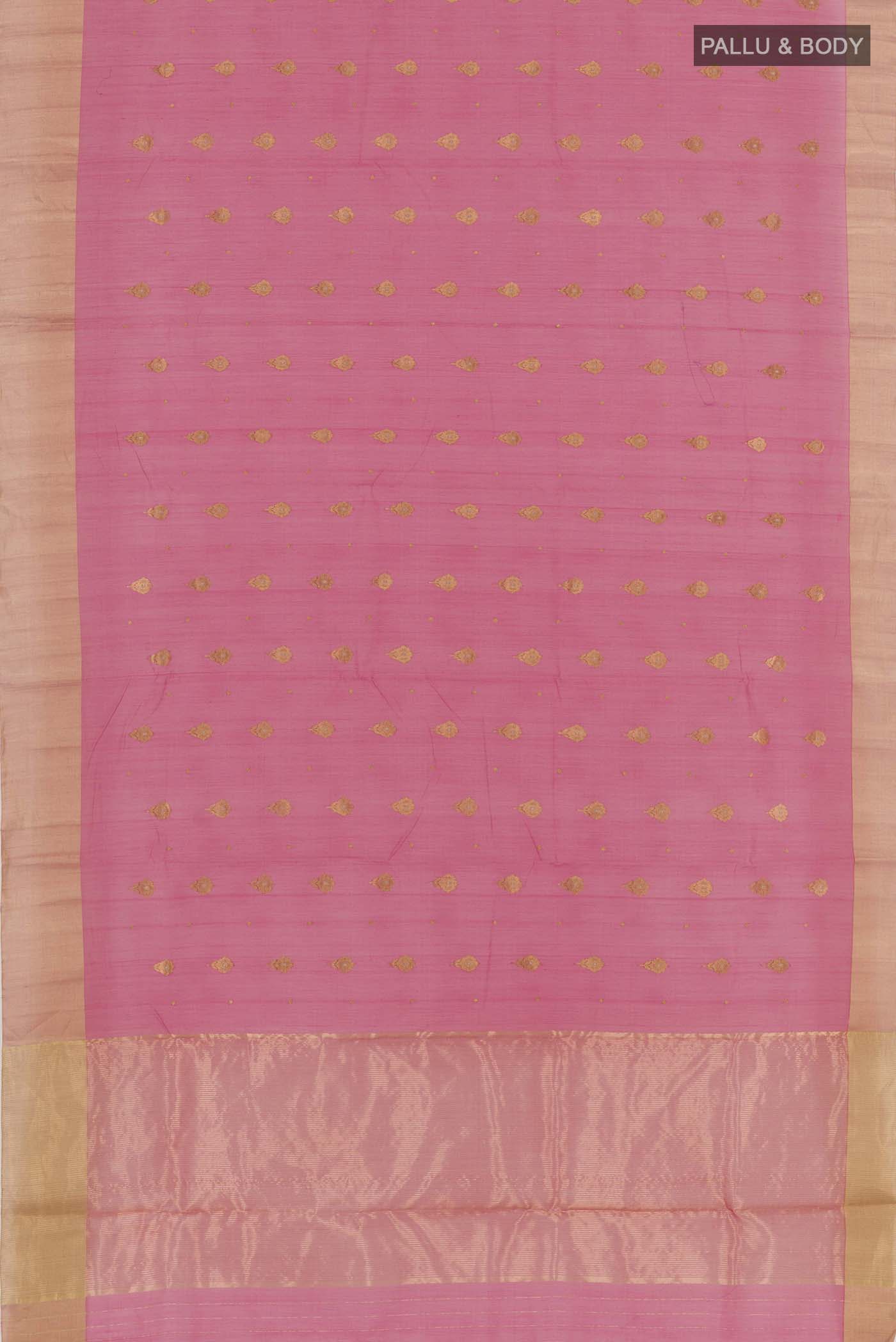 Pink Chanderi Silk Cotton Saree - Image 3