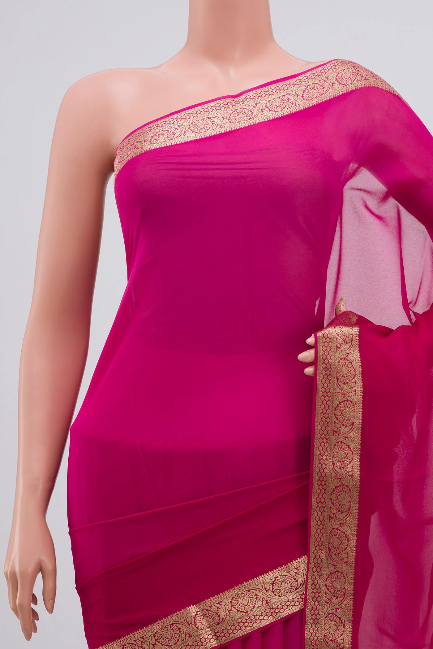Multi Color Mysore Georgette Saree - Image 2