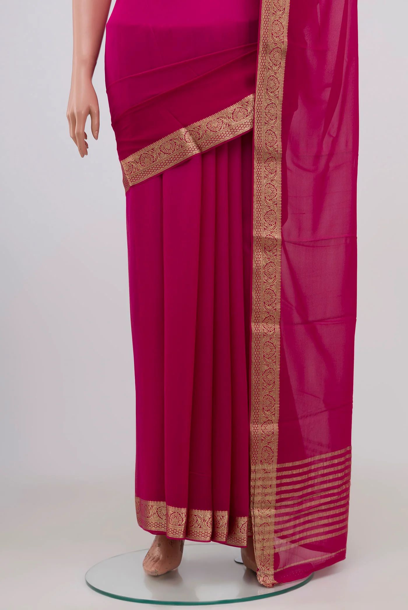 Multi Color Mysore Georgette Saree - Image 3