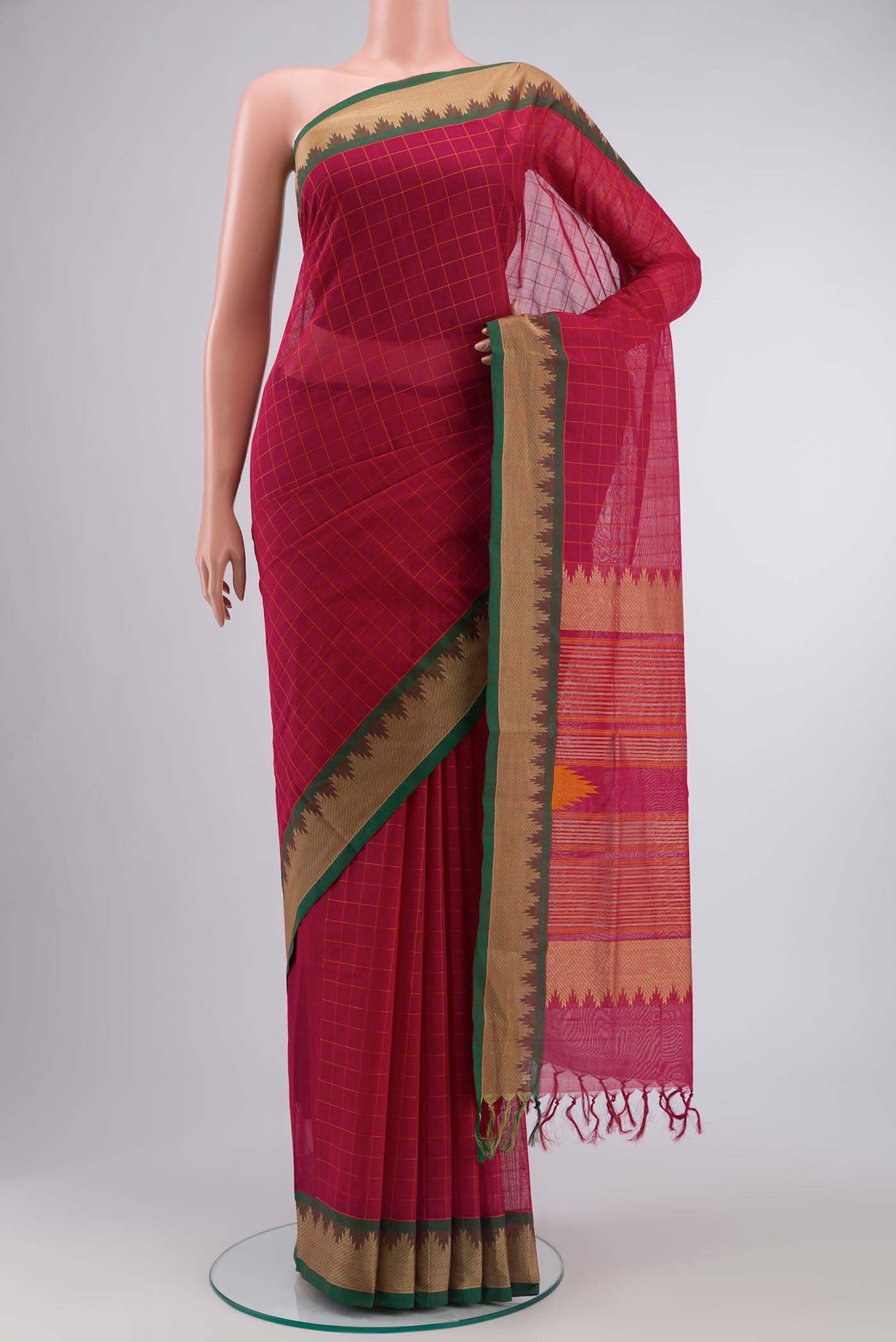 Pink Coimbatore Cotton Saree