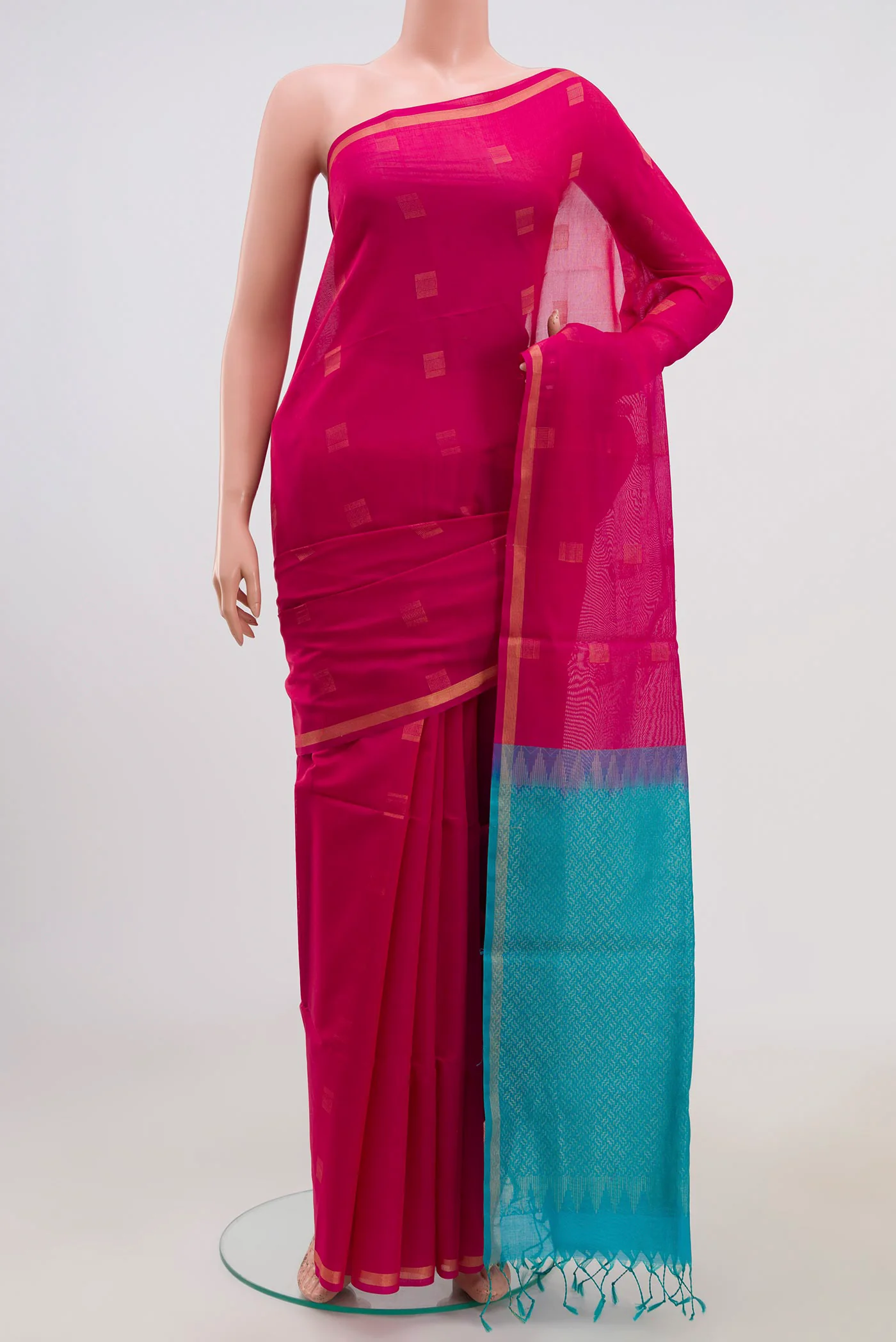 Pink Coimbatore Silk Cotton Saree