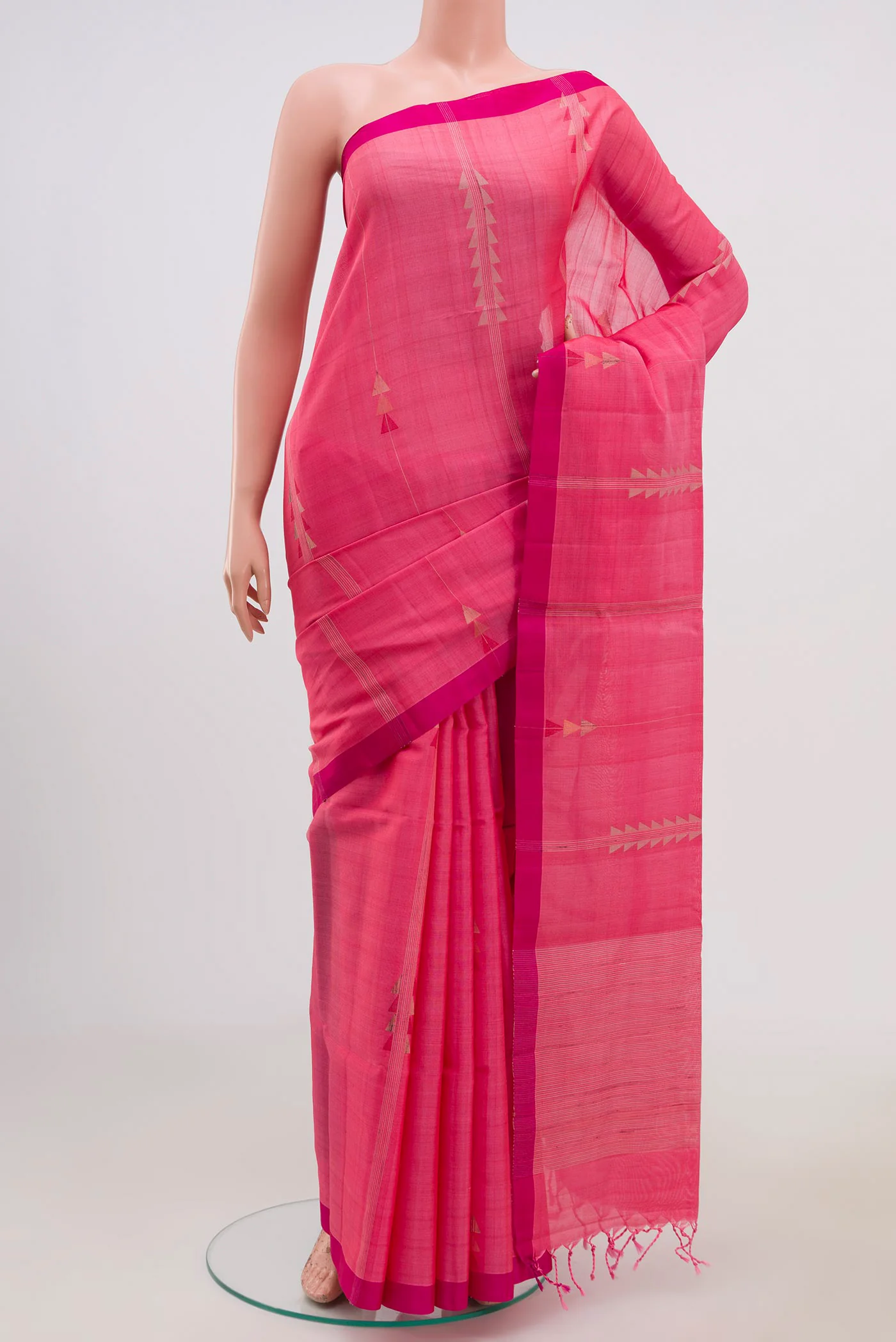 Pink Coimbatore Silk Cotton Saree