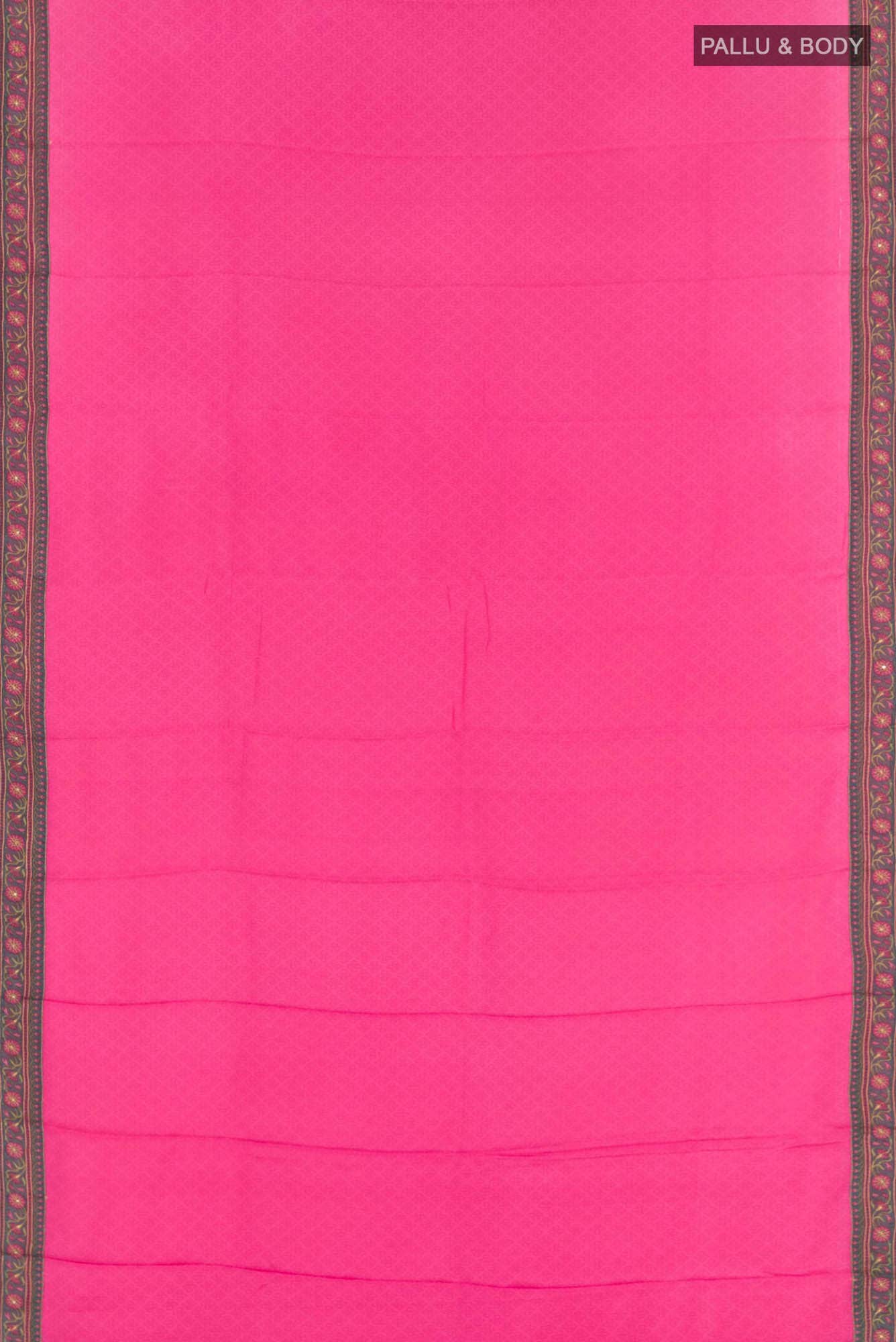 Pink Mysore Crepe Saree - Image 3