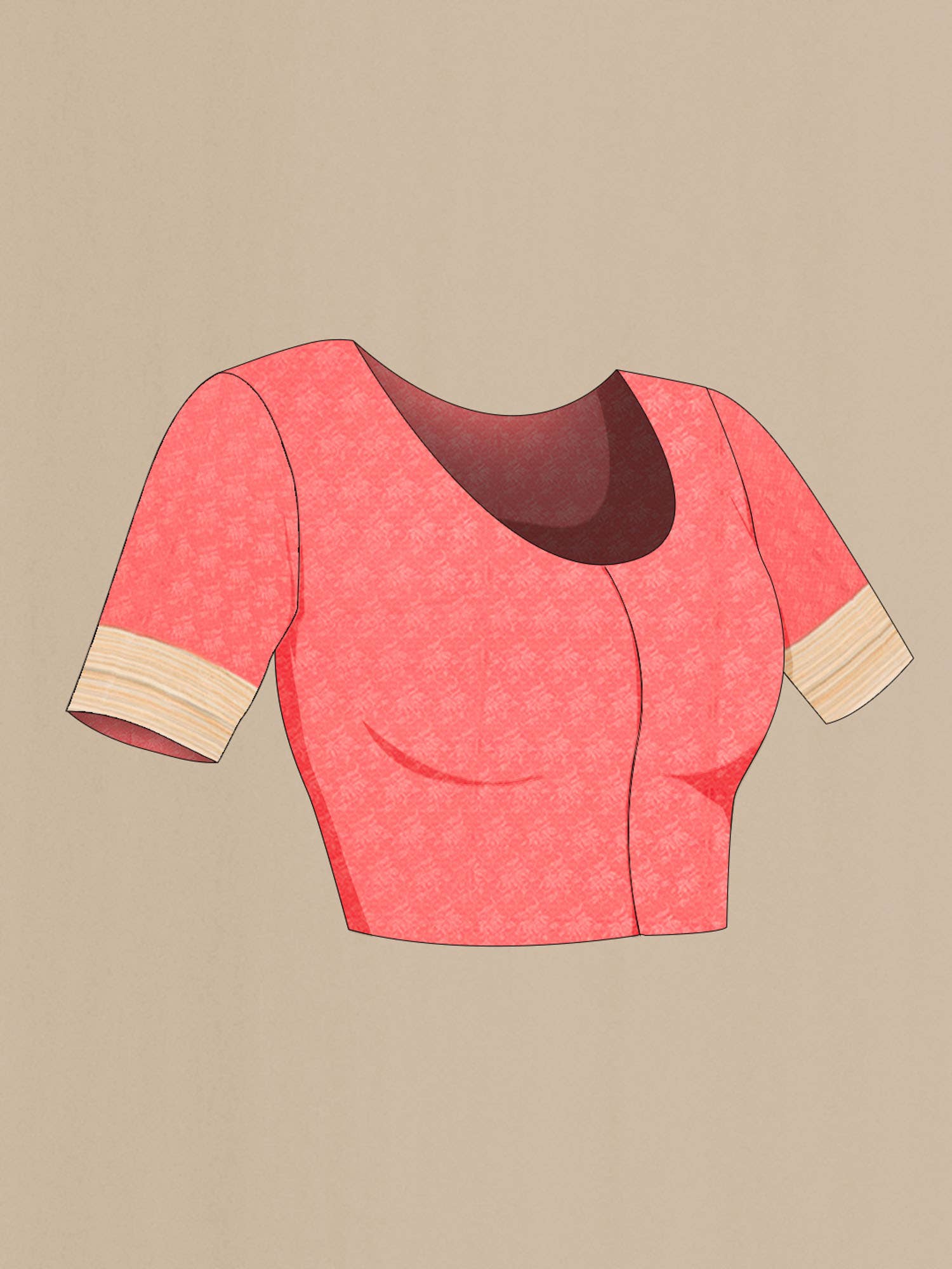 Pink Crepe Saree - Image 5