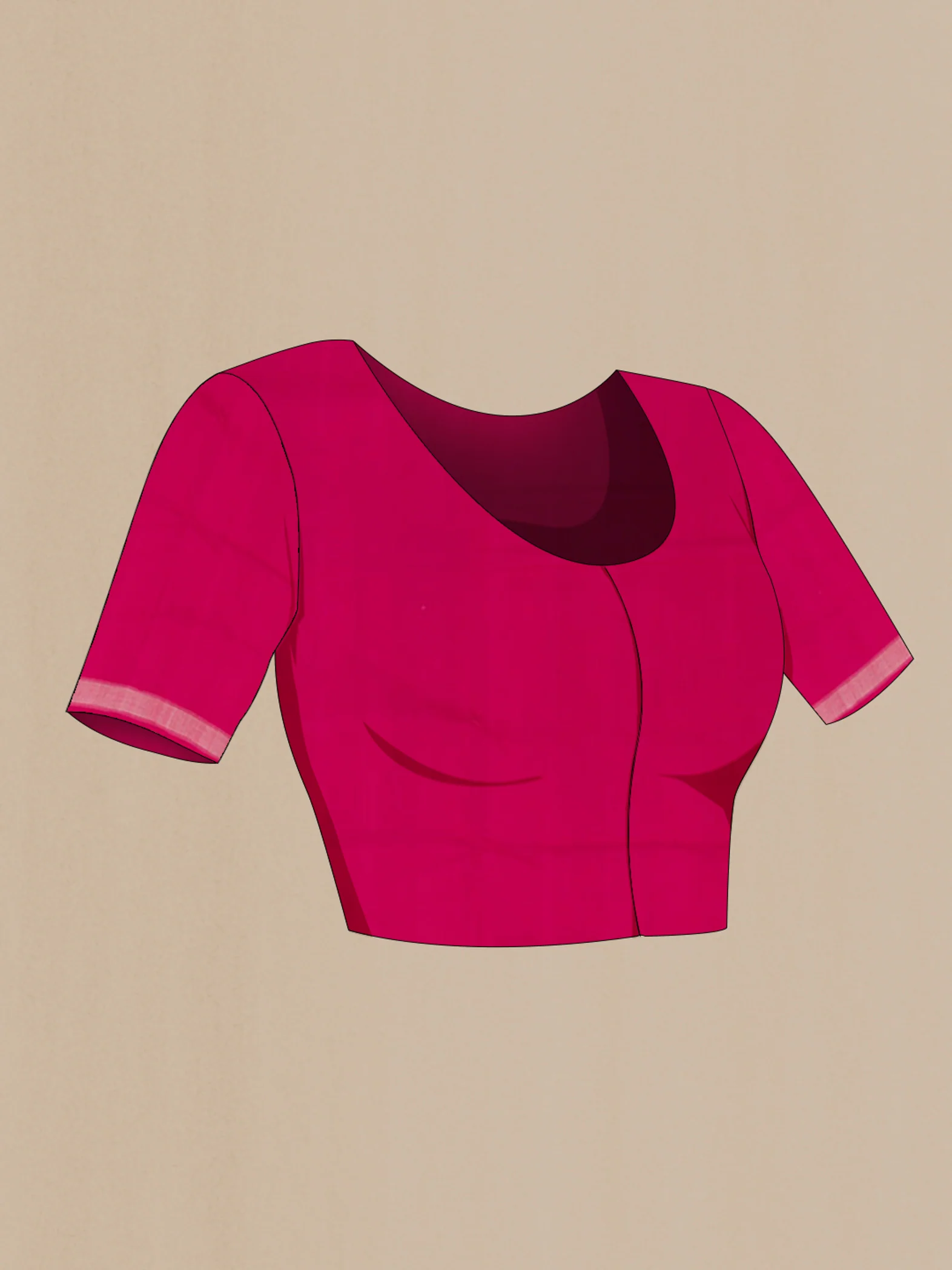 Pink Pochampally Cotton Saree - Image 4
