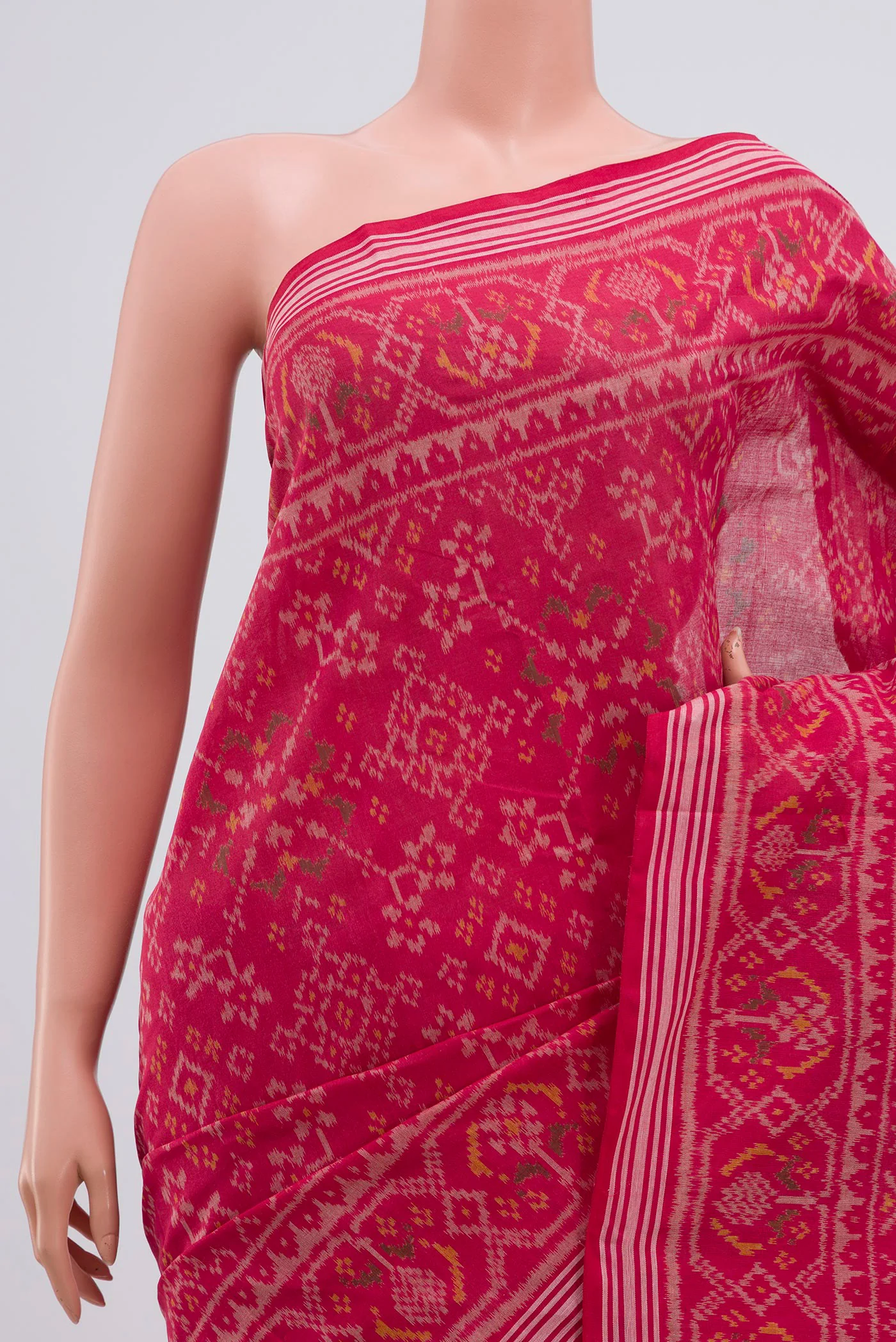 Pink Pochampally Cotton Saree - Image 2