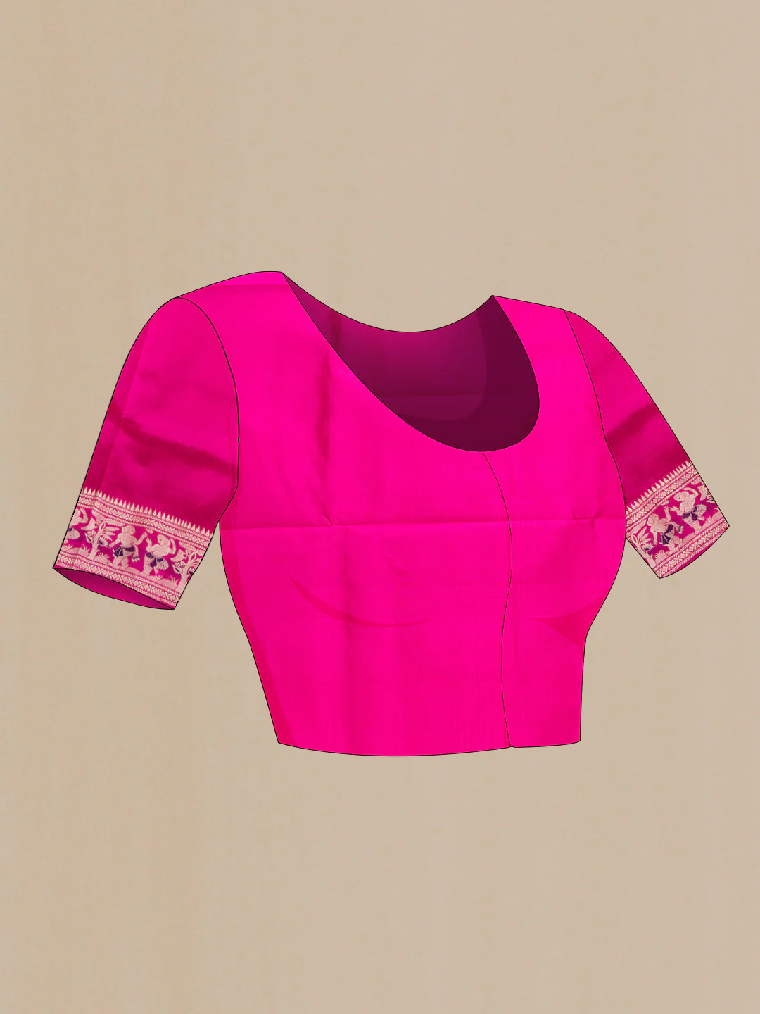 Pink Dual Tone Baluchari Silk Saree - Image 5