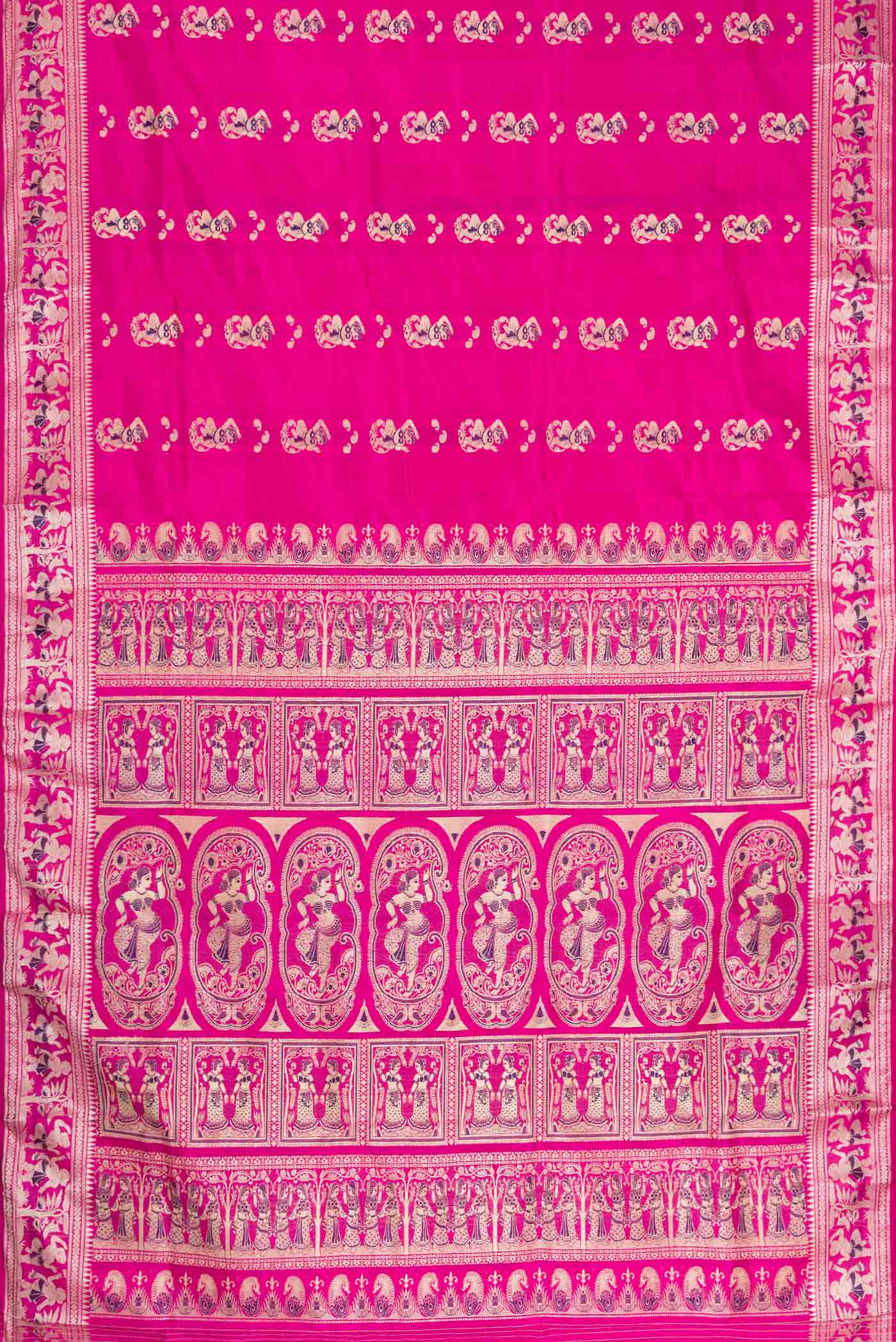 Pink Dual Tone Baluchari Silk Saree - Image 6