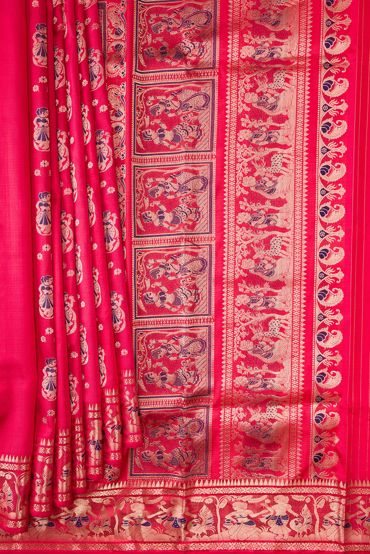 Pink Baluchari Silk Saree - Image 4