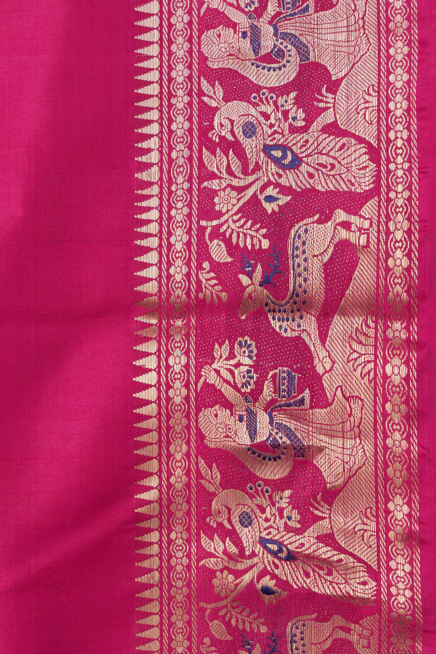 Dark Pink Baluchari Silk Saree - Image 3
