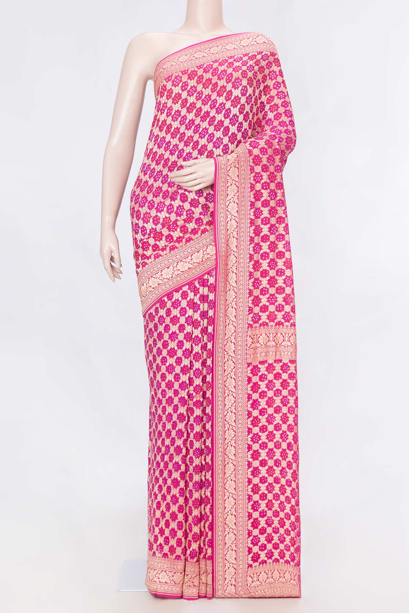 Pink Dual Tone Banarasi Georgette Saree