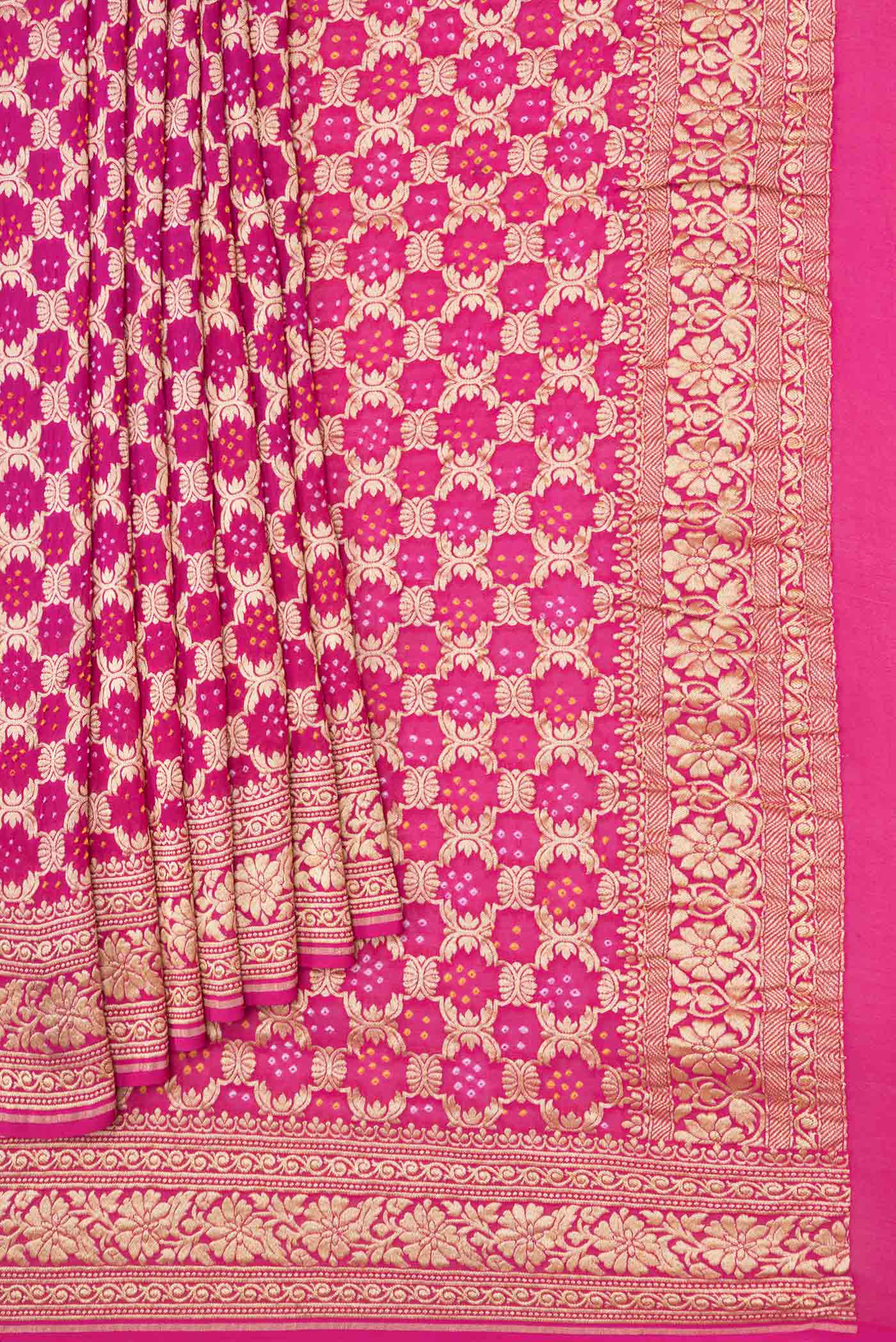 Pink Dual Tone Banarasi Georgette Saree - Image 4