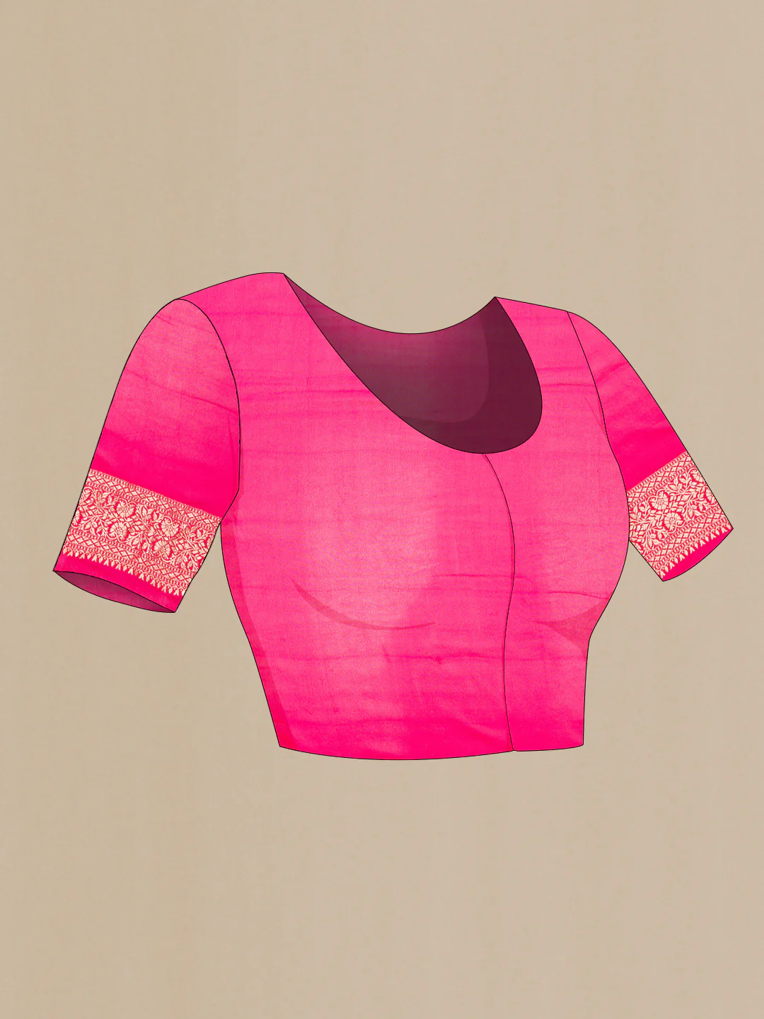 Pink Banarasi Georgette Saree - Image 4