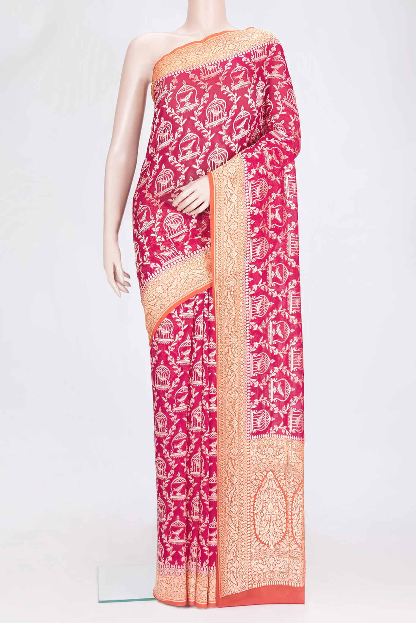 Pink Banarasi Georgette Saree