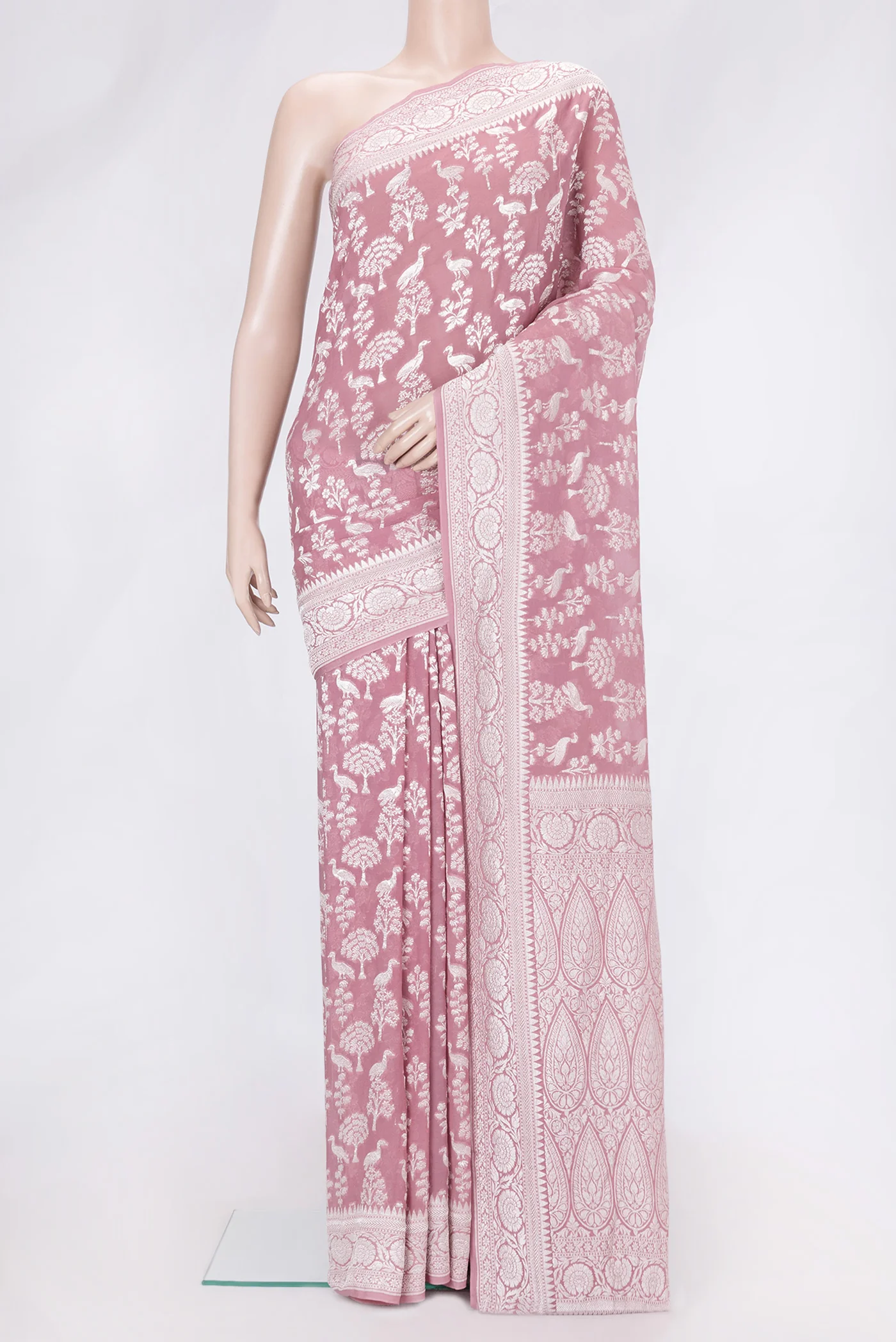 Mauve Banarasi Georgette Saree