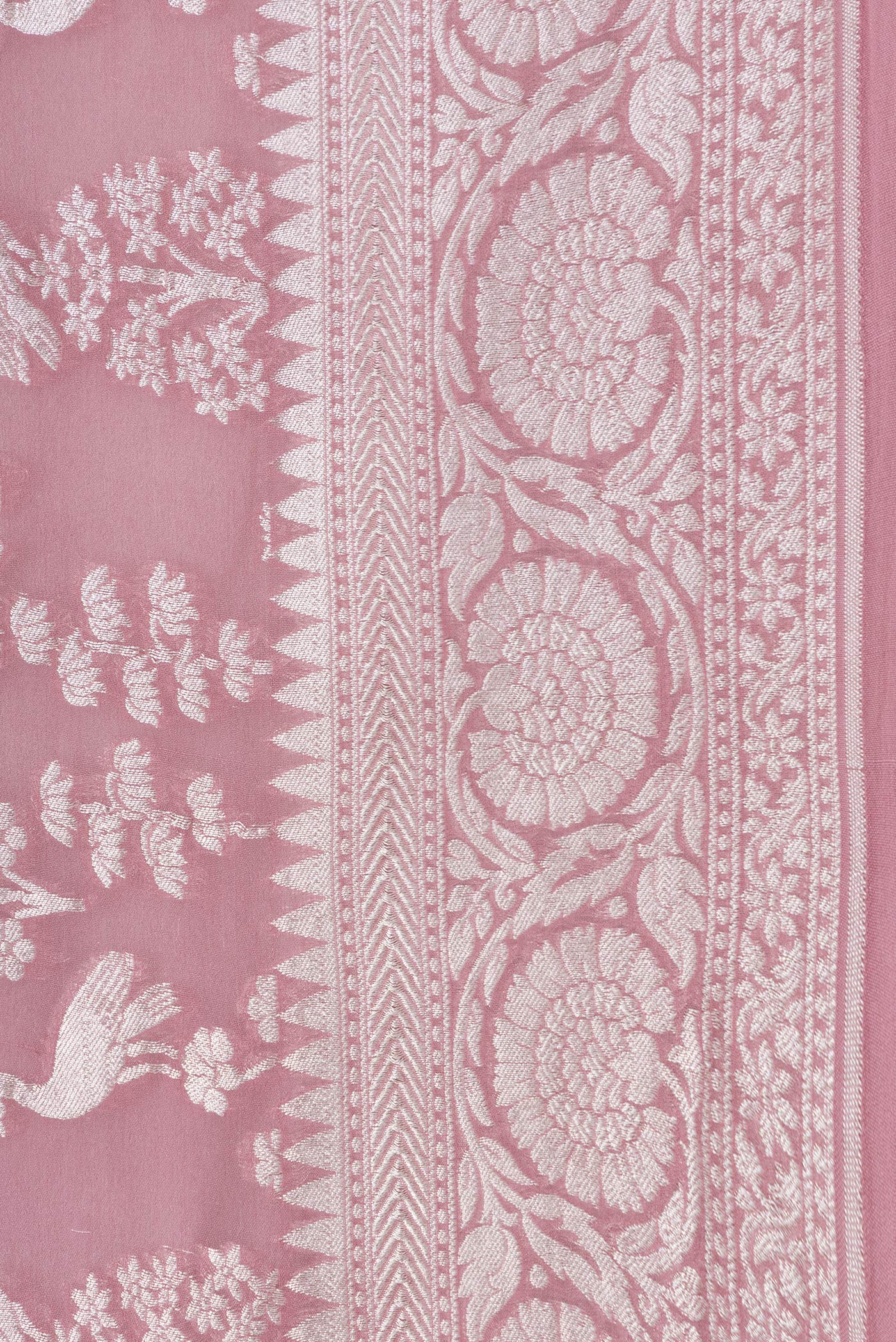 Mauve Banarasi Georgette Saree - Image 3