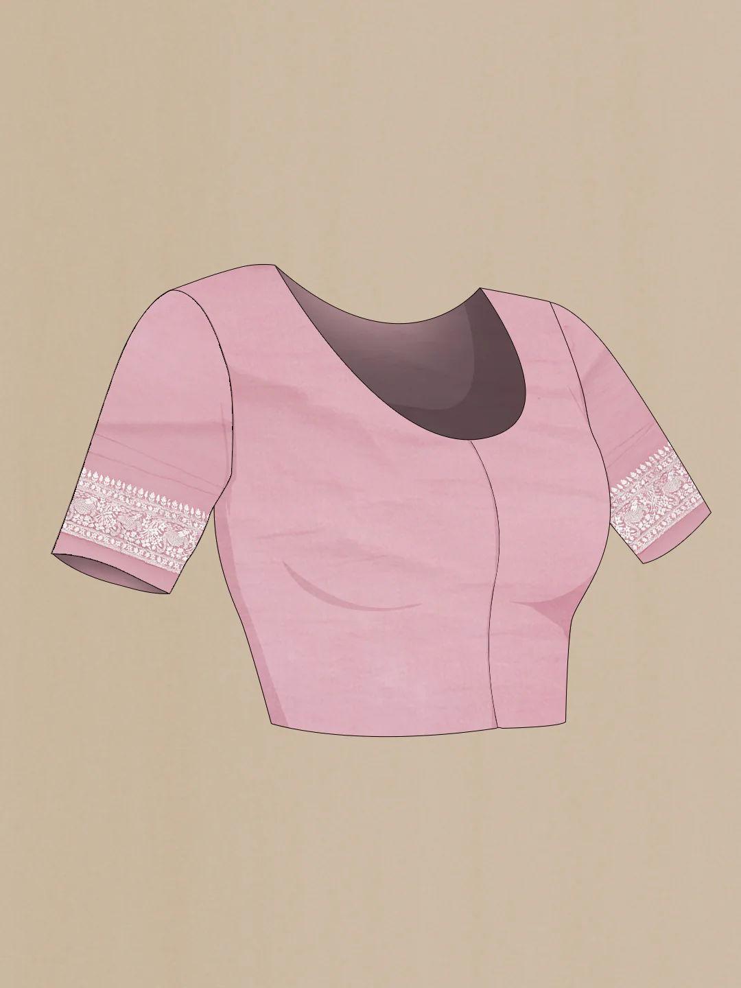 Rose pink Banarasi Georgette Saree - Image 4