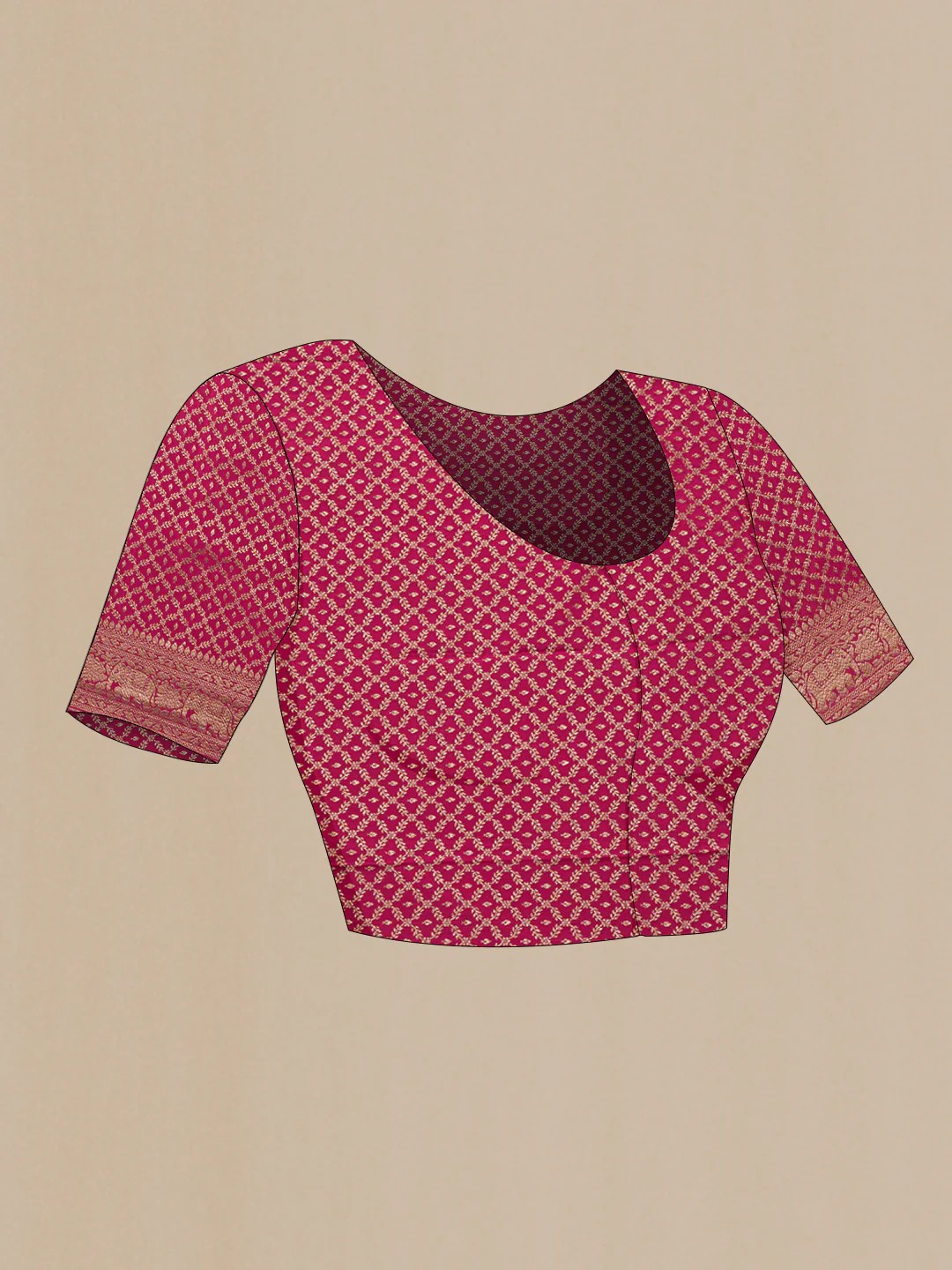 Pink Crepe Saree - Image 4