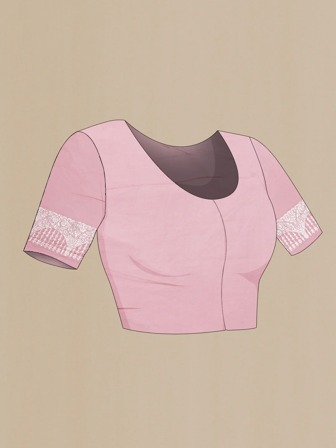 Rose pink Banarasi Georgette Saree - Image 4