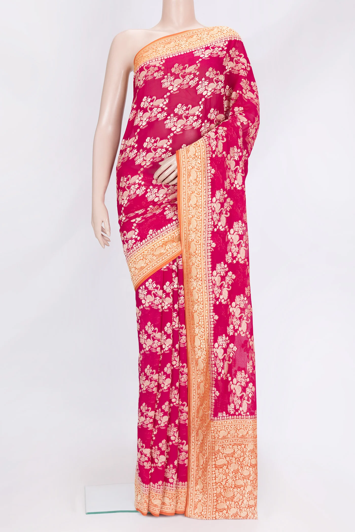 Pink Banarasi Georgette Saree